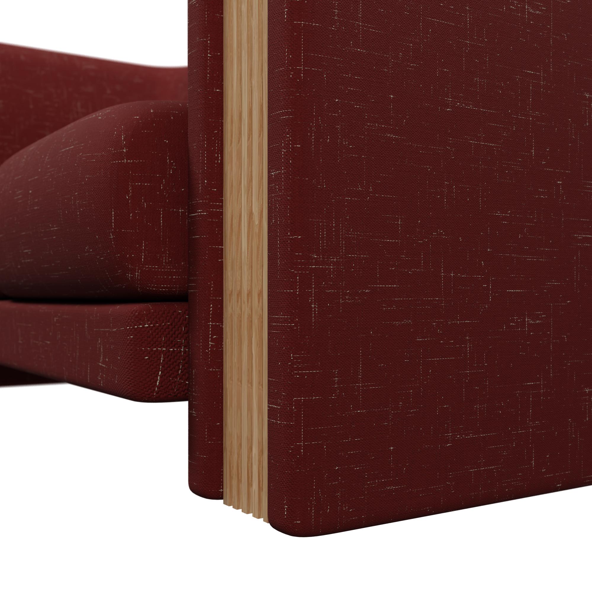 Zweisitzer-Sofa Munu in Kirsche Blend, handgefertigt von Murmurio (Holzarbeit) im Angebot