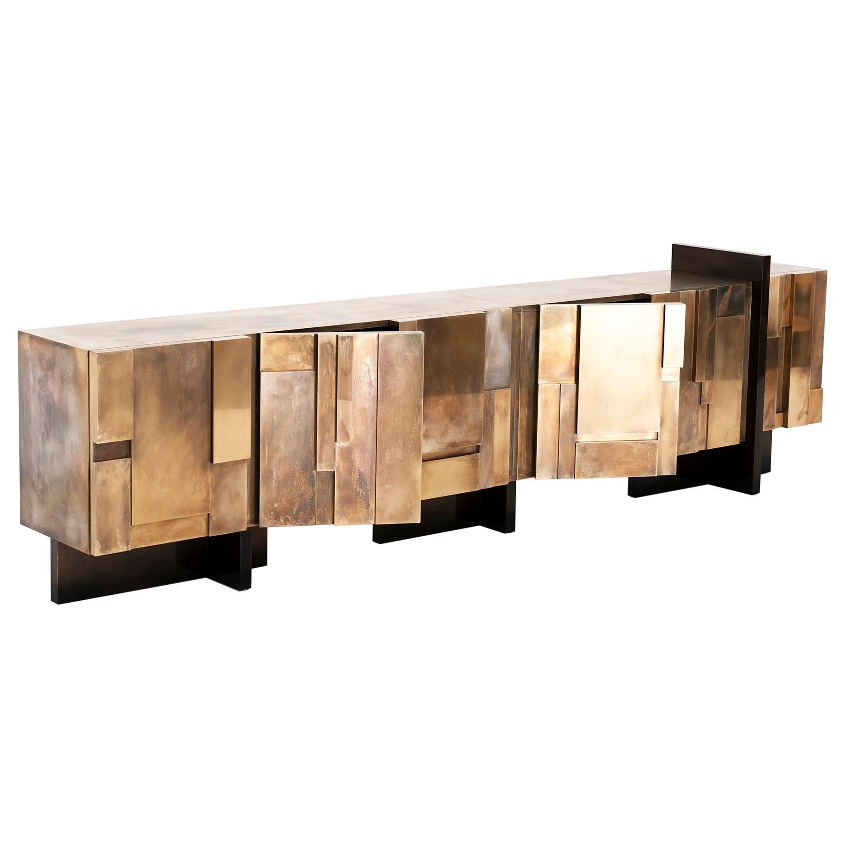 MUR, 21st Century Unique Contemporary Brass Large Freestanding Sideboard
