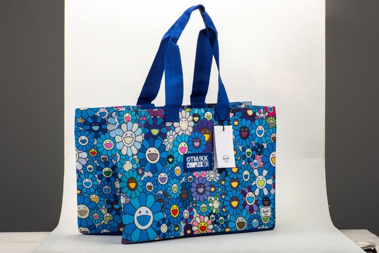 Rare 2017 Complexcon Murakami Herschel large blue flower tote. Brand new with 