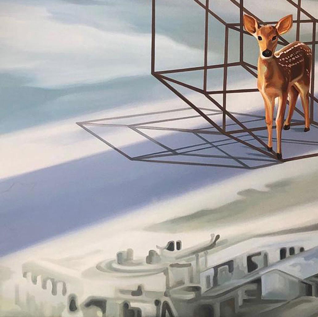 Artistics : Murli Cheeroth 
Titre  : Versets terrestres I
Taille  : 48 x 48  pouces (taille non encadrée)
Moyen  : Huile sur toile
Y compris l'expédition sous forme de rouleaux.

Style : Avant de s'installer à Bangalore, Cheeroth a vécu dans de