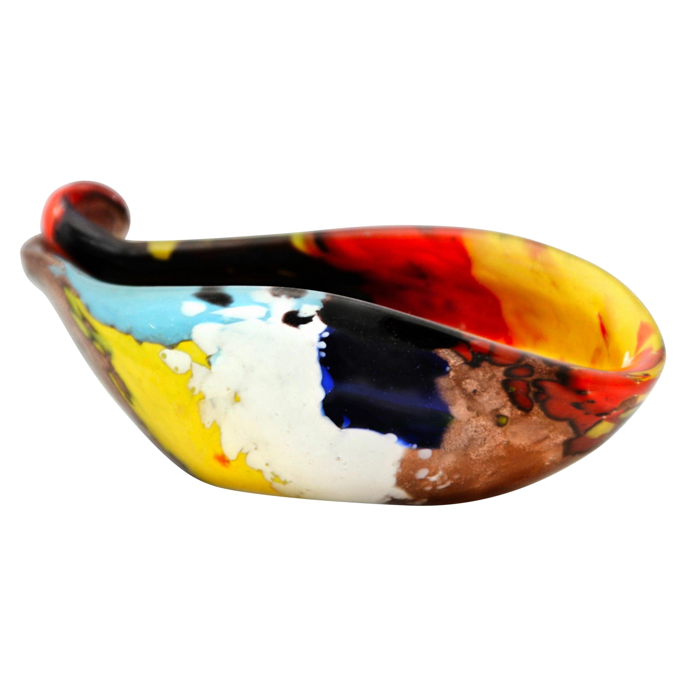 Murano Art Glass Dino Martens Oriente Multi-Color Blown Glass Vessel, 1960s