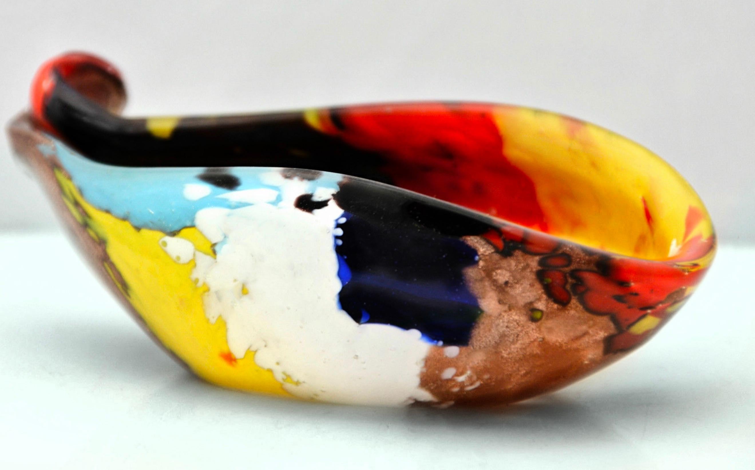 Mid-Century Modern Murano Art Glass Dino Martens Oriente Multi-Color Blown Glass Vessel, 1960s