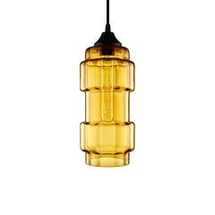 Muralla Amber Optique Handblown Modern Glass Pendant Light, Made in the USA