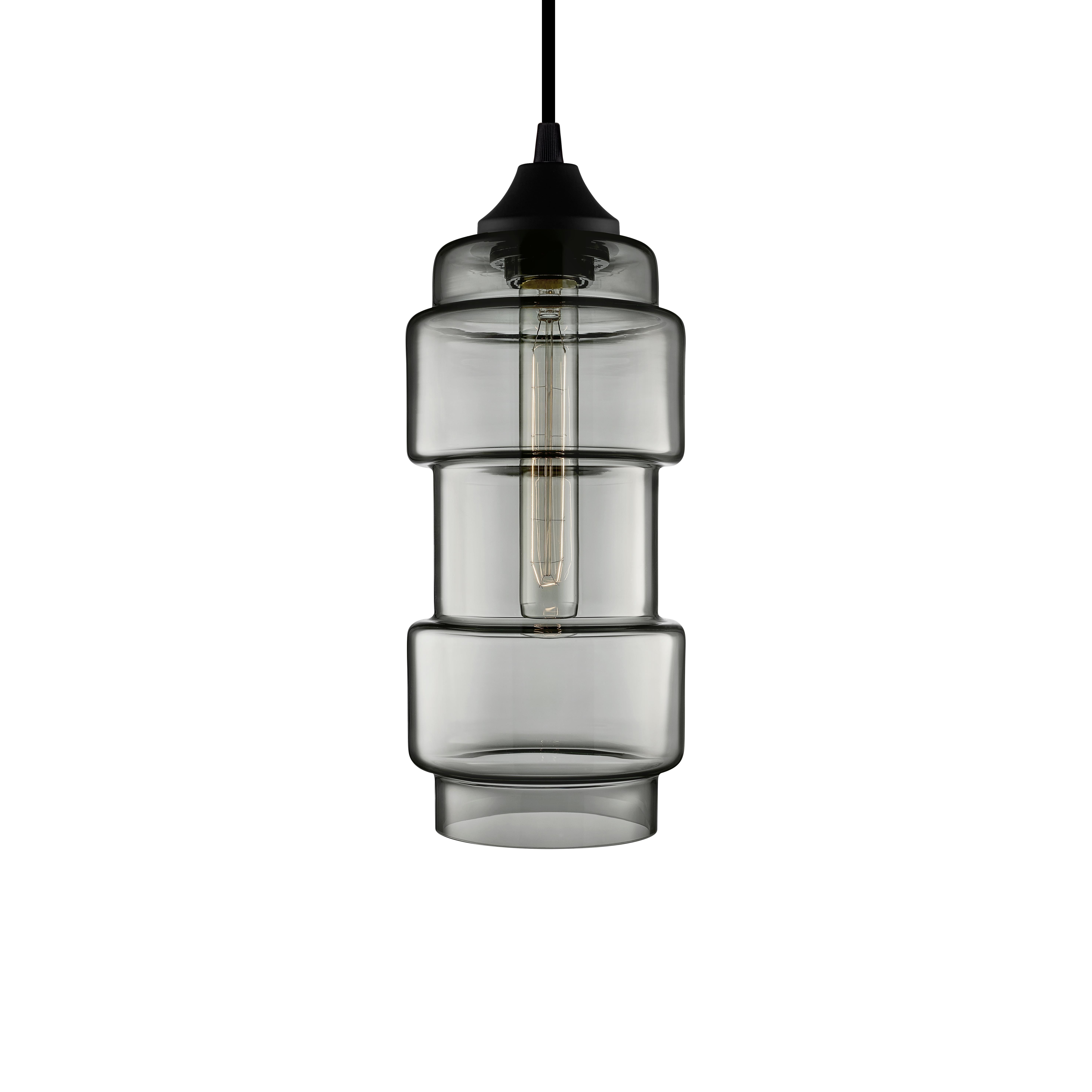American Muralla Crystal Optique Handblown Modern Glass Pendant Light, Made in the USA For Sale