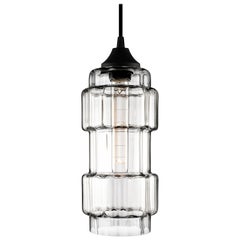 Muralla Crystal Optique Handblown Modern Glass Pendant Light, Made in the USA