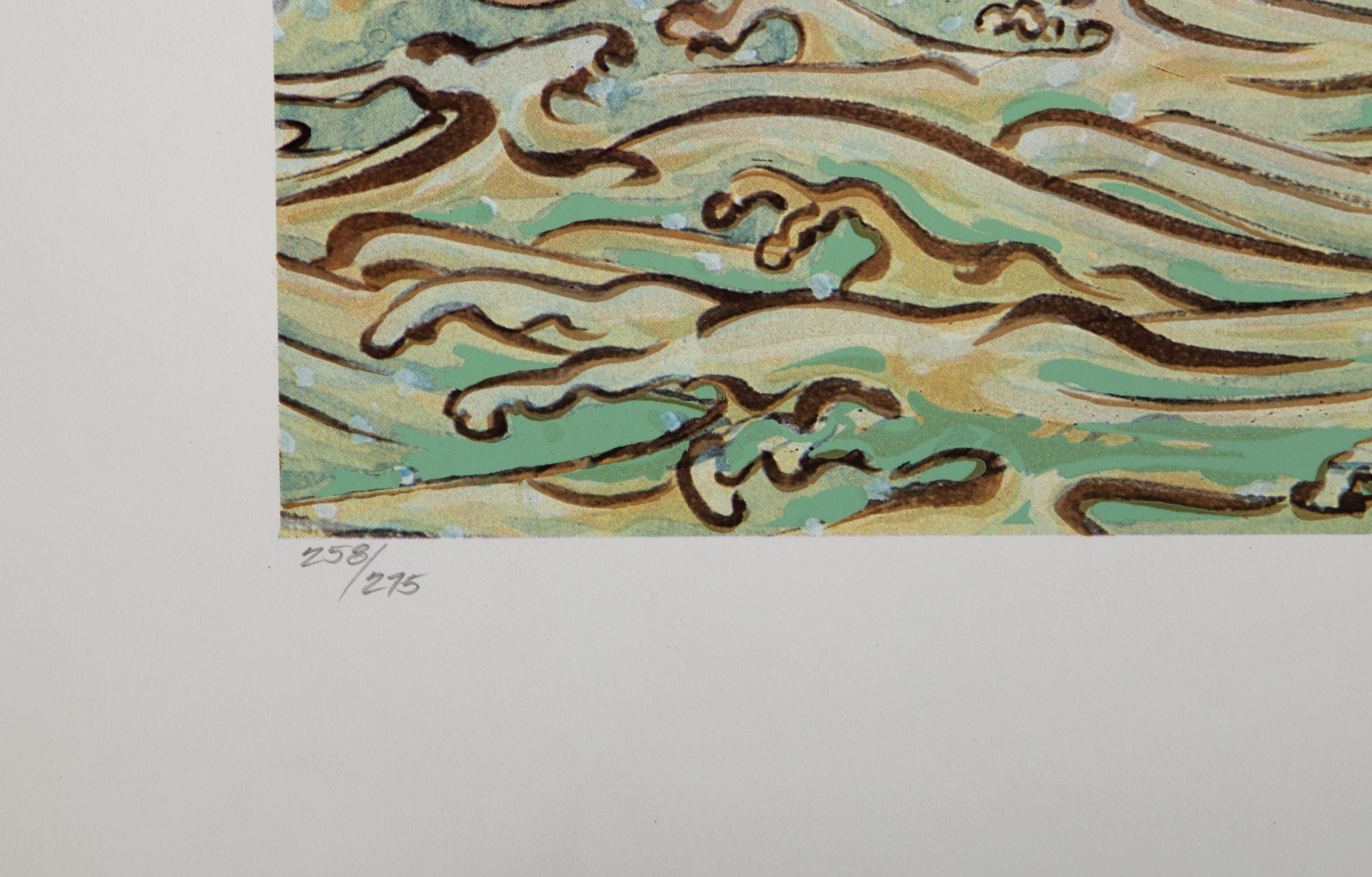Marea alta, serigrafía Art Decó de Muramasa Kudo en venta 4