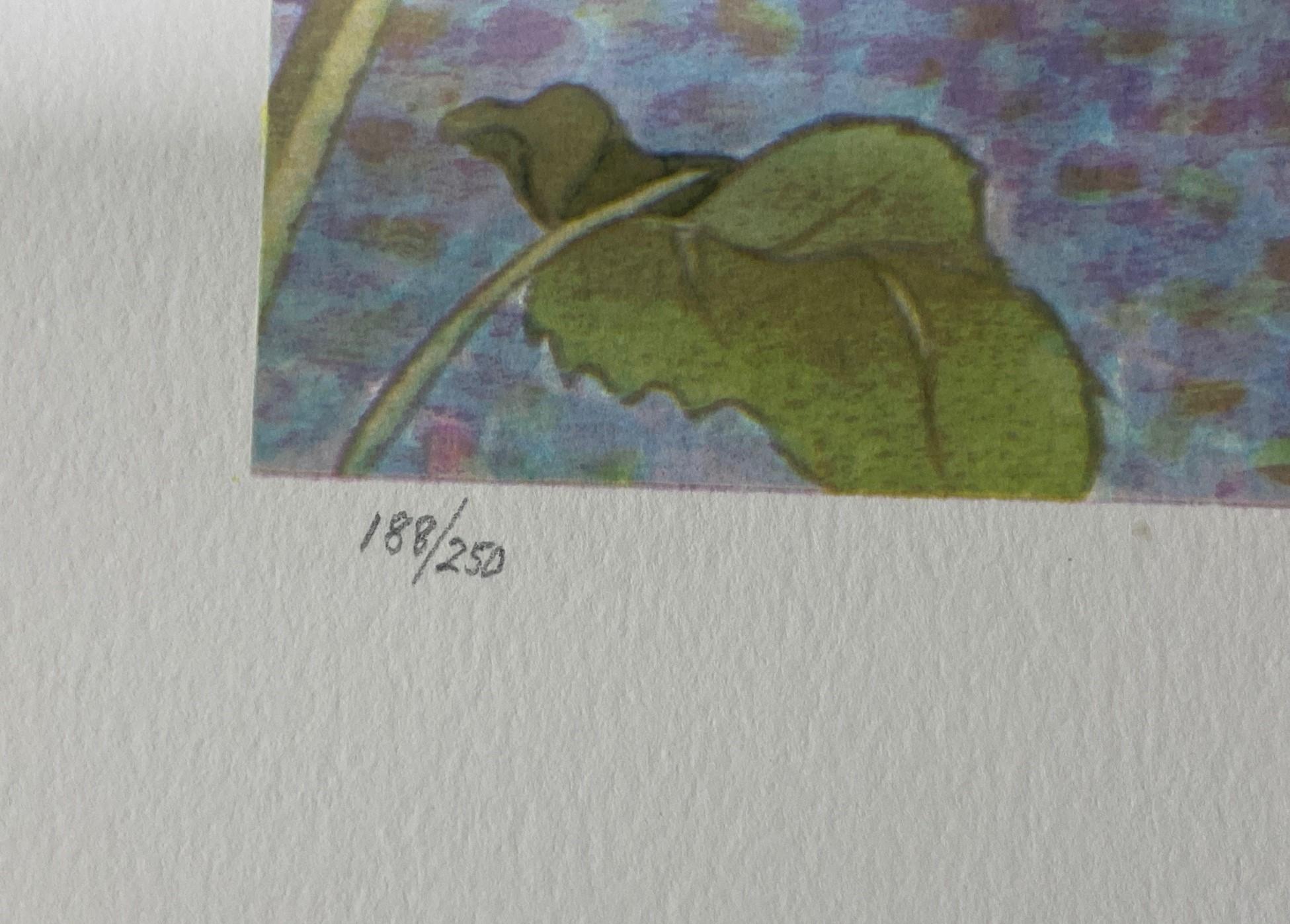 Muramasa Kudo Signed Limited Edition Japanese Serigraph Print Sunflowers For Sale 4