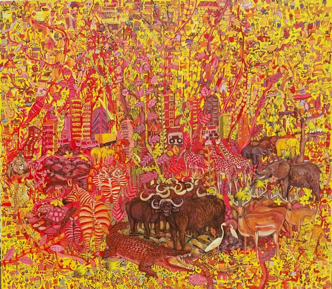 Aktuelles Wild Meeting IV - Malerei, Acryl auf Leinwand