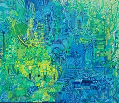 Die Stadtgespräche I - Malerei, Acryl auf Leinwand