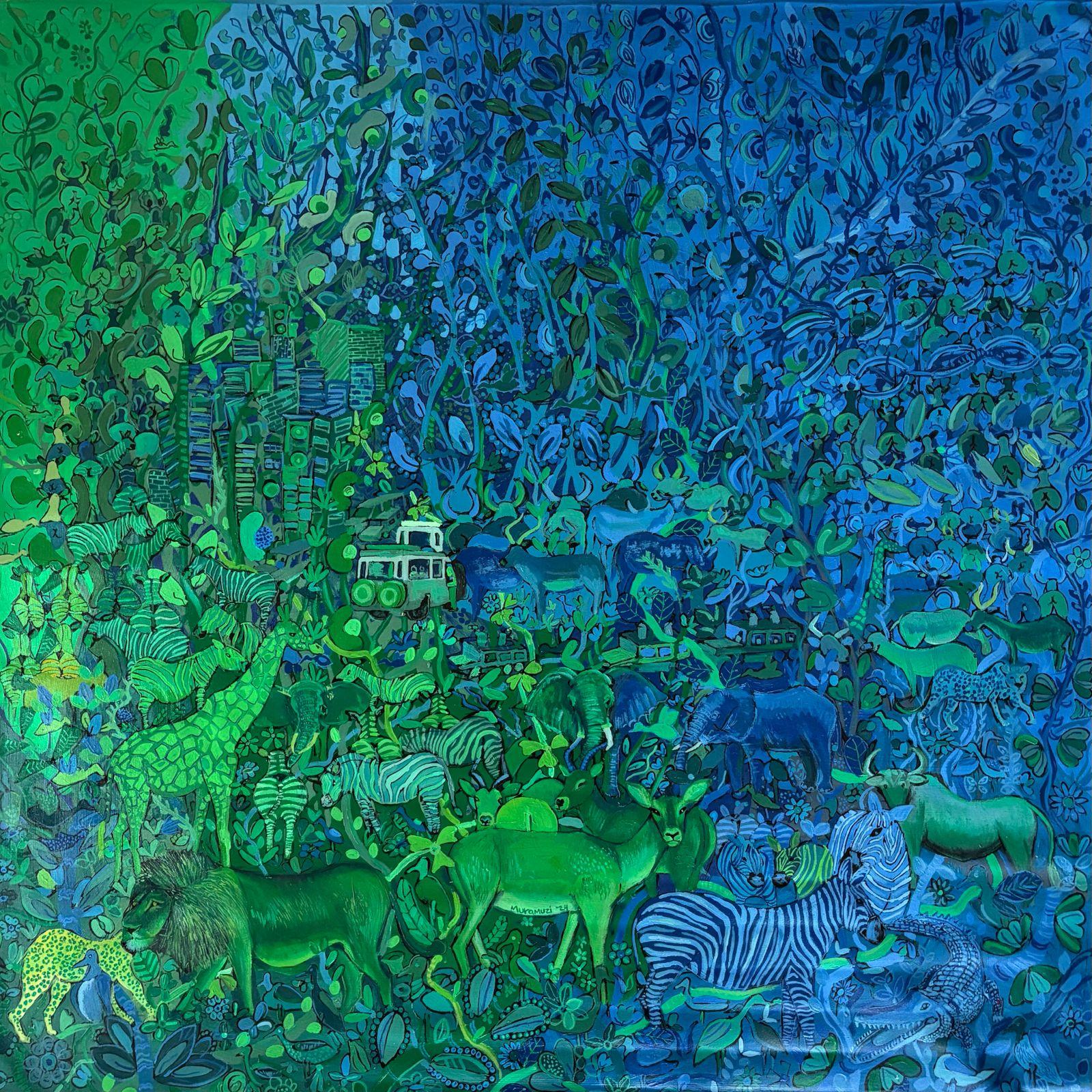 Wild Meeting VII - Gemälde, Acryl auf Leinwand