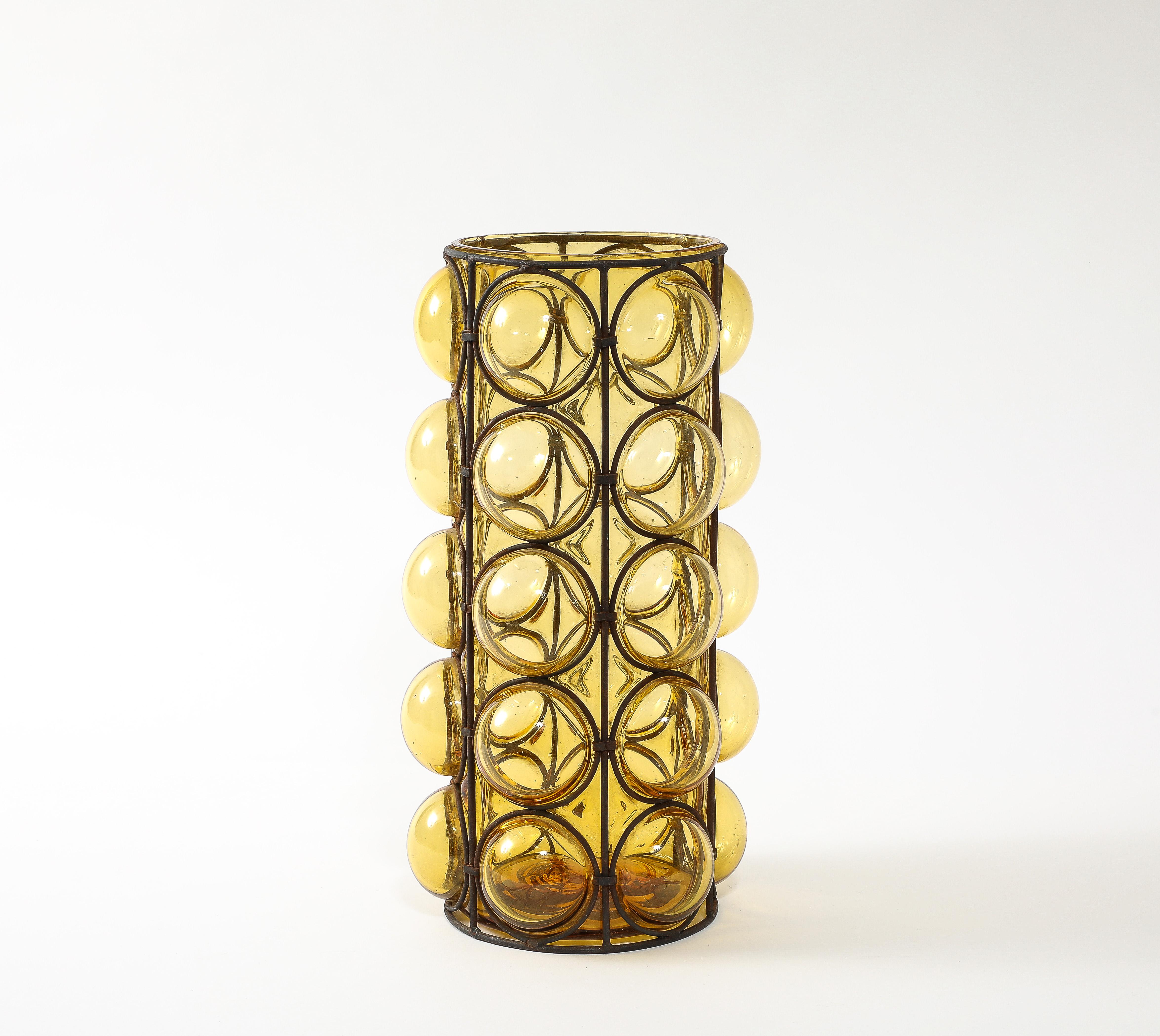 Muranese Yellow Gold Glass Umbrella Stand, Italy 1960’s For Sale 3