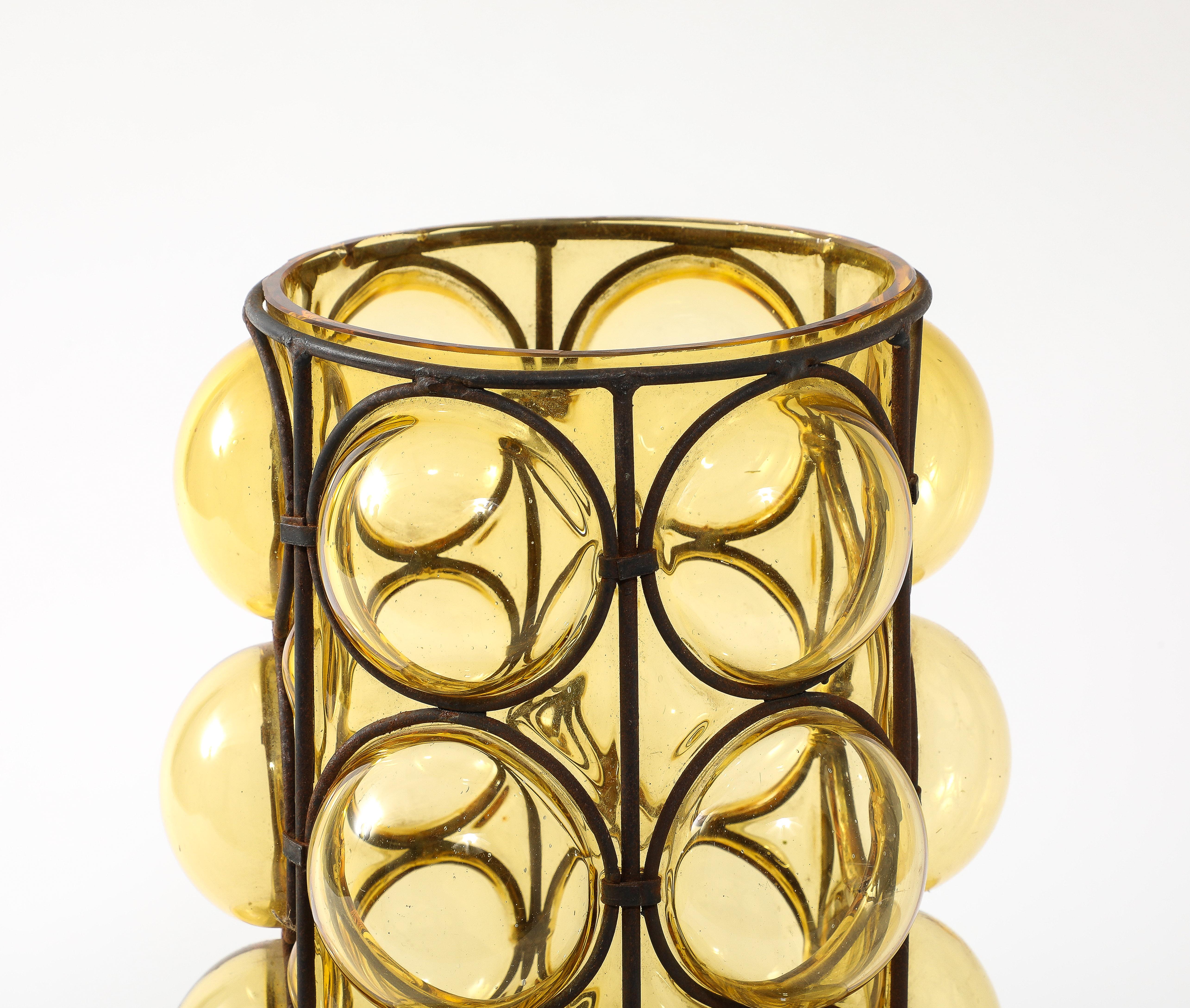 Muranese Yellow Gold Glass Umbrella Stand, Italy 1960’s For Sale 4