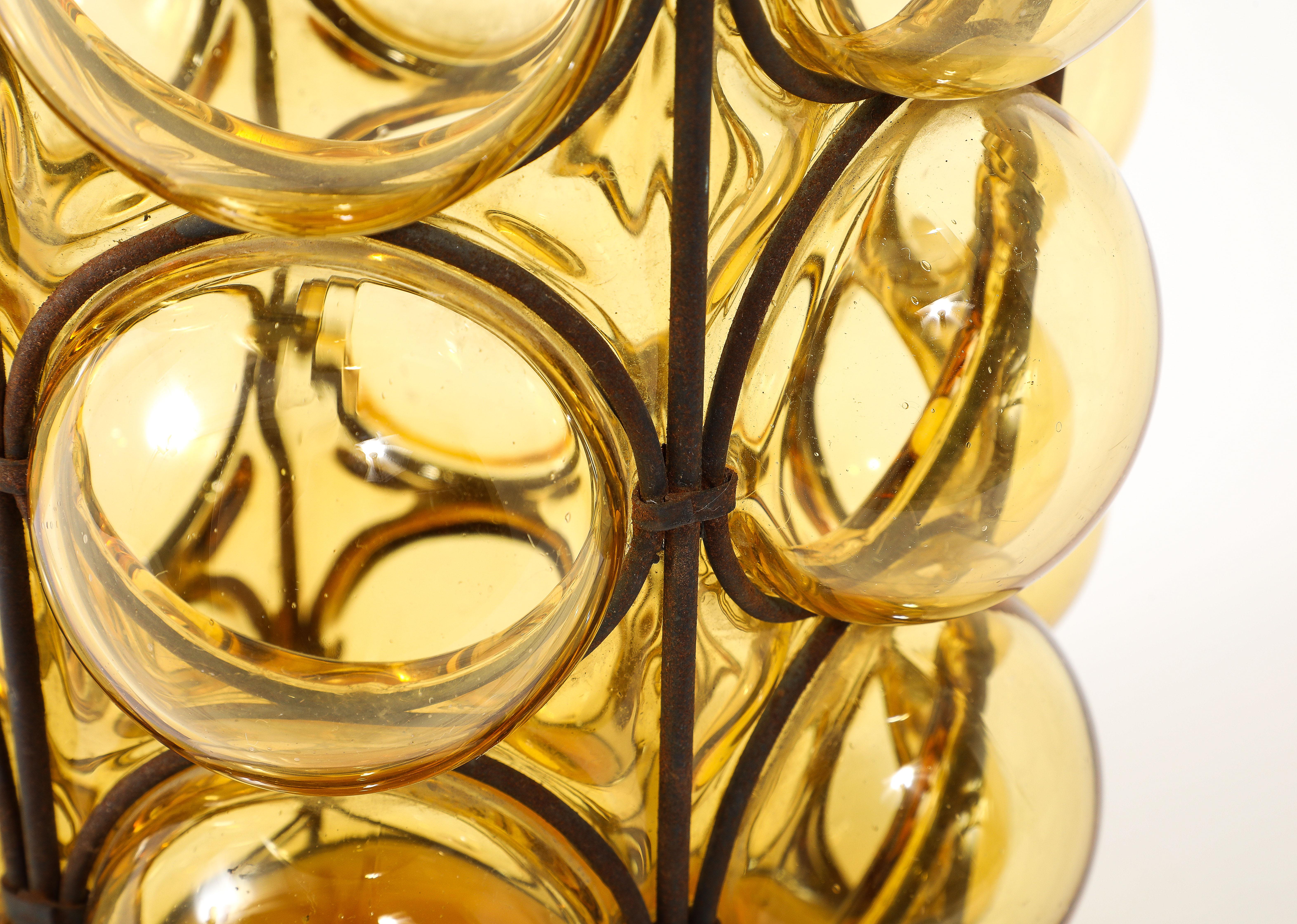 Muranese Yellow Gold Glass Umbrella Stand, Italy 1960’s For Sale 5