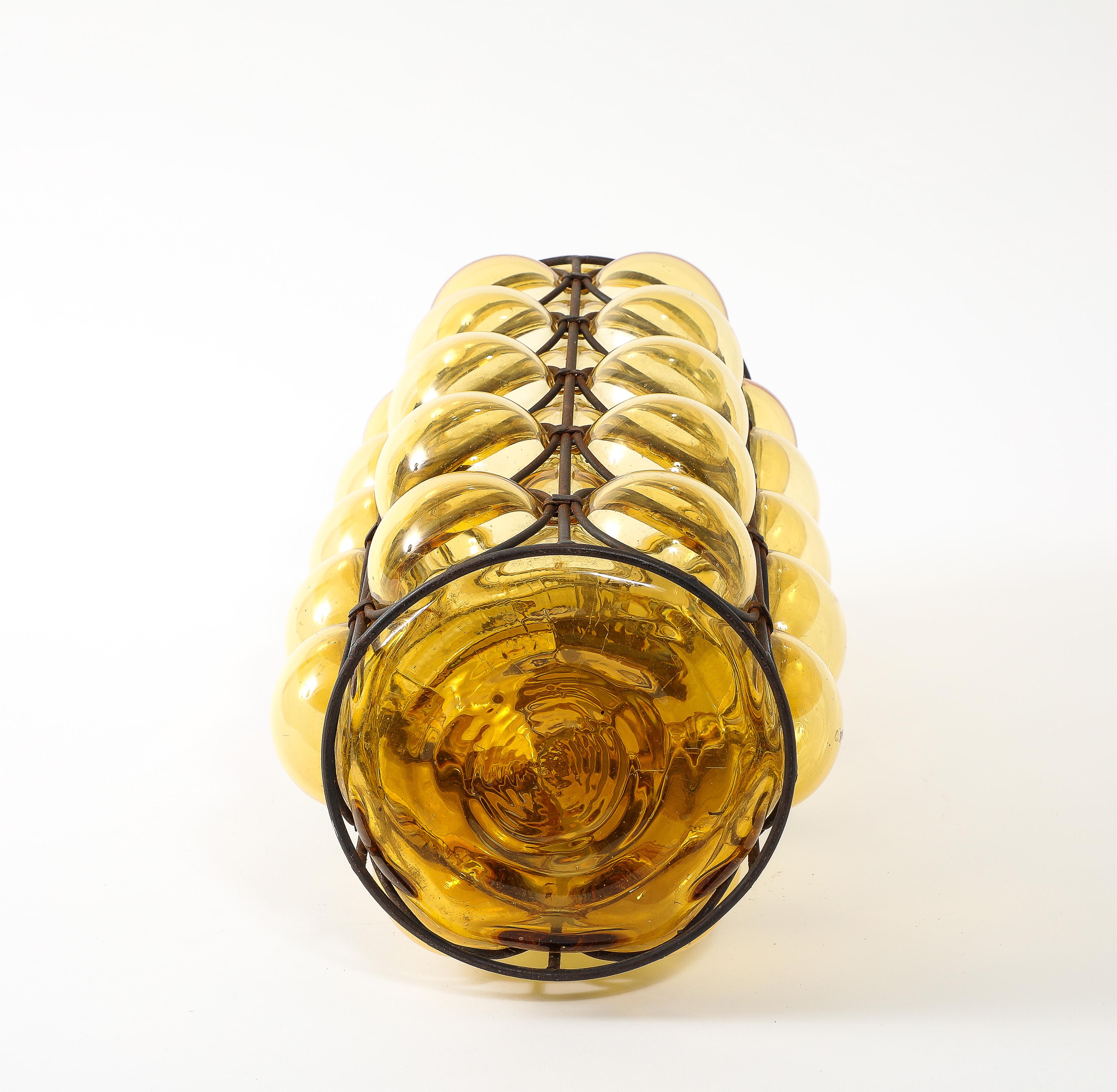 Muranese Yellow Gold Glass Umbrella Stand, Italy 1960’s For Sale 6