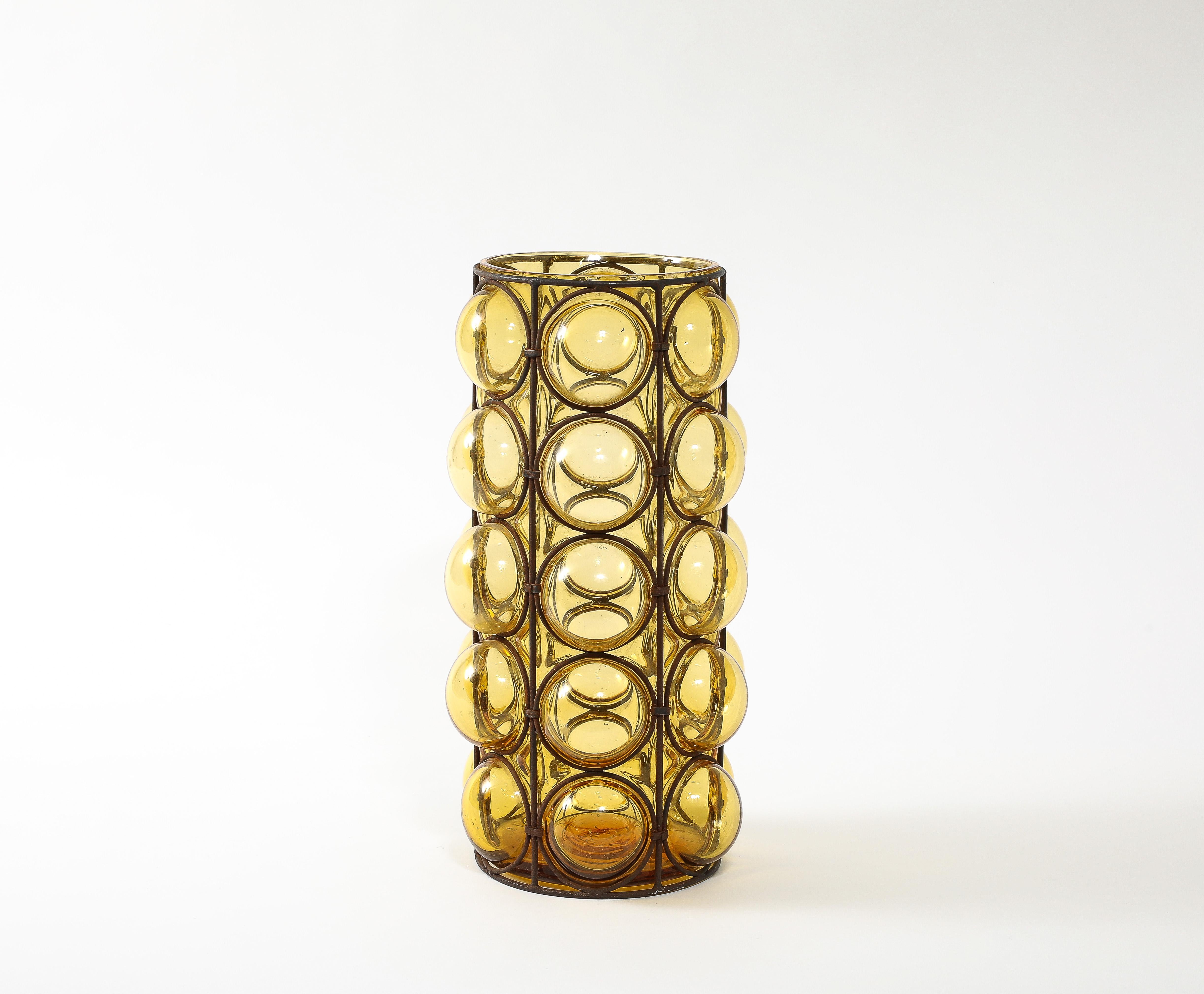 Muranese Yellow Gold Glass Umbrella Stand, Italy 1960’s For Sale 7