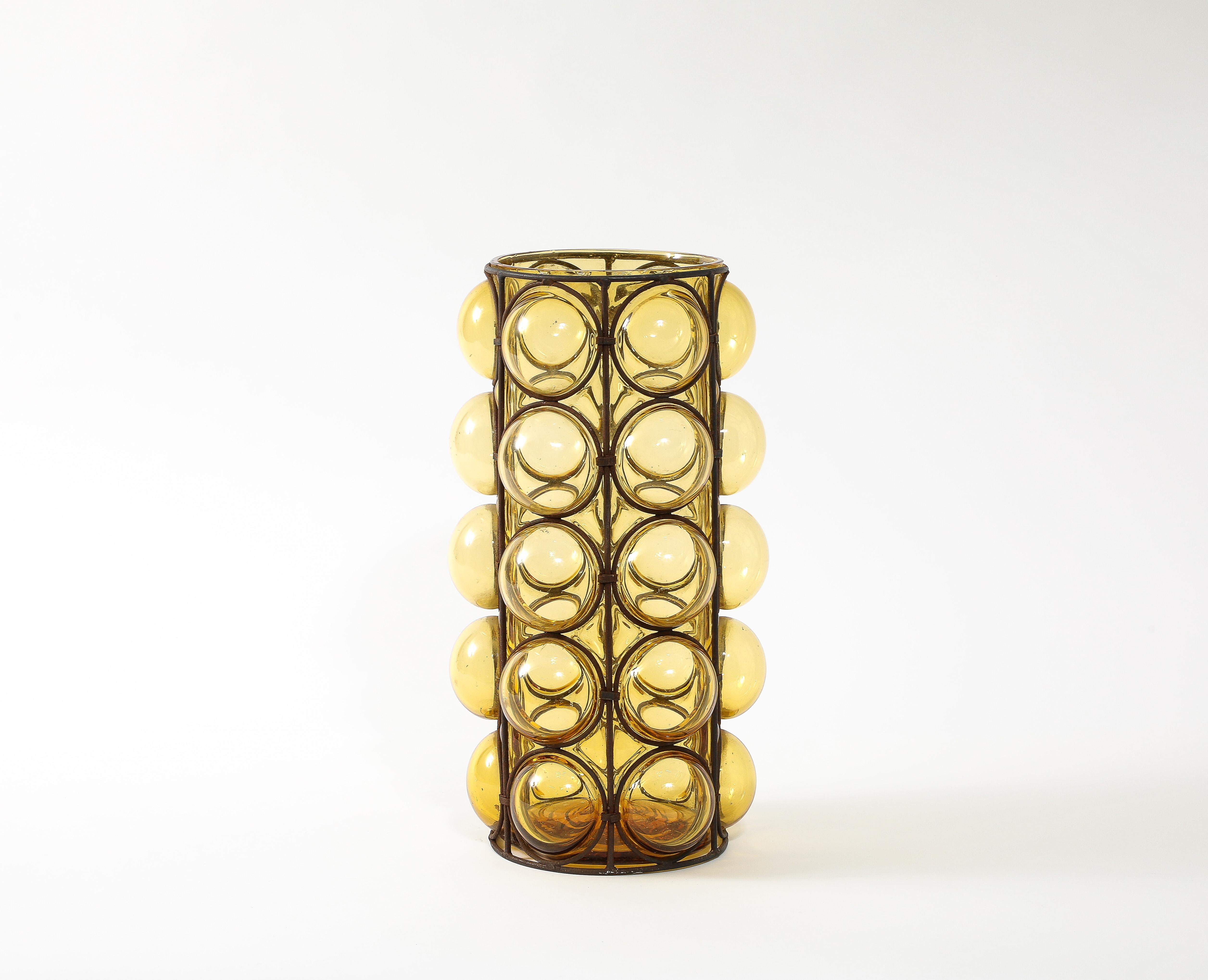 Muranese Yellow Gold Glass Umbrella Stand, Italy 1960’s For Sale 11