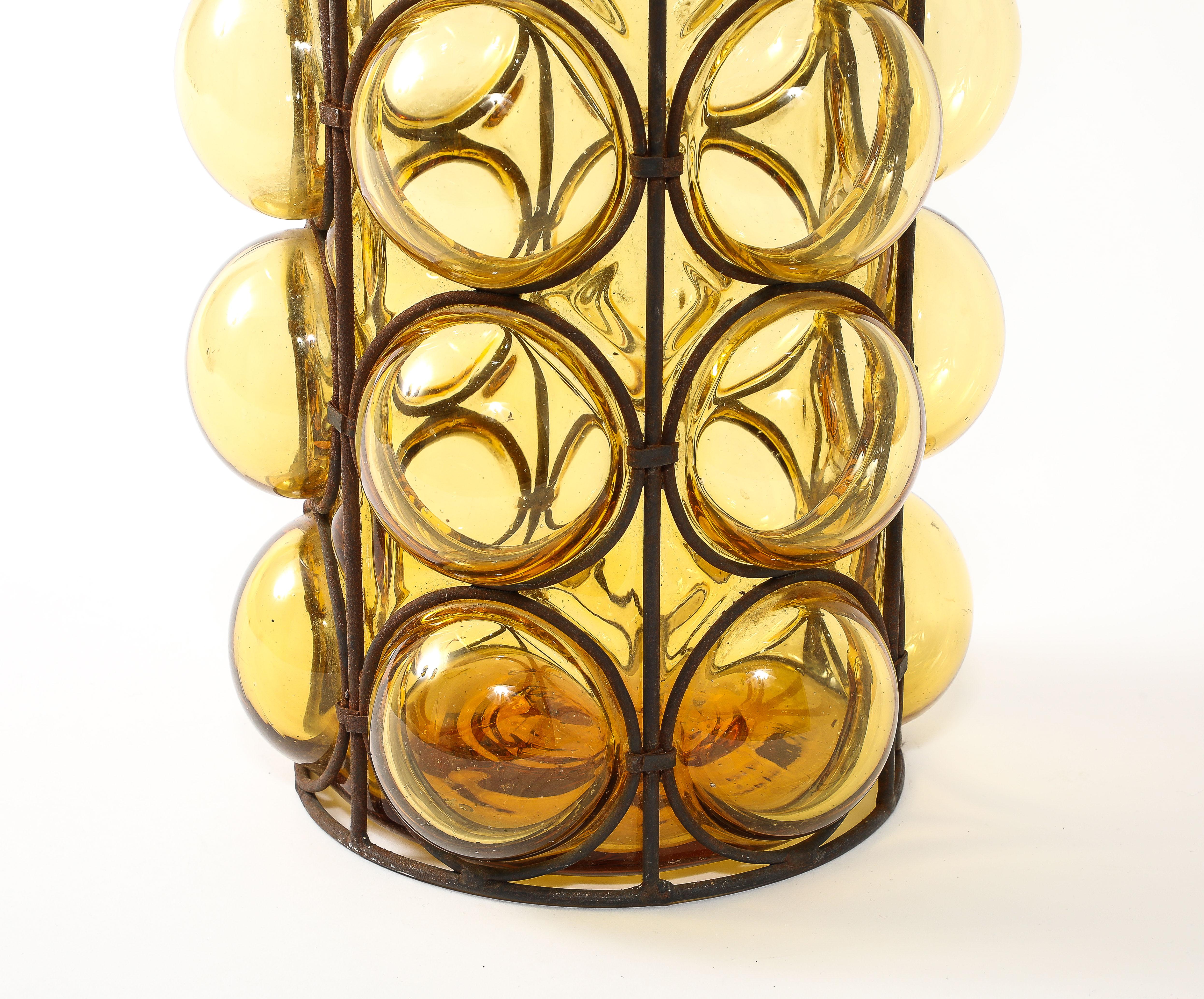Muranese Yellow Gold Glass Umbrella Stand, Italy 1960’s For Sale 2