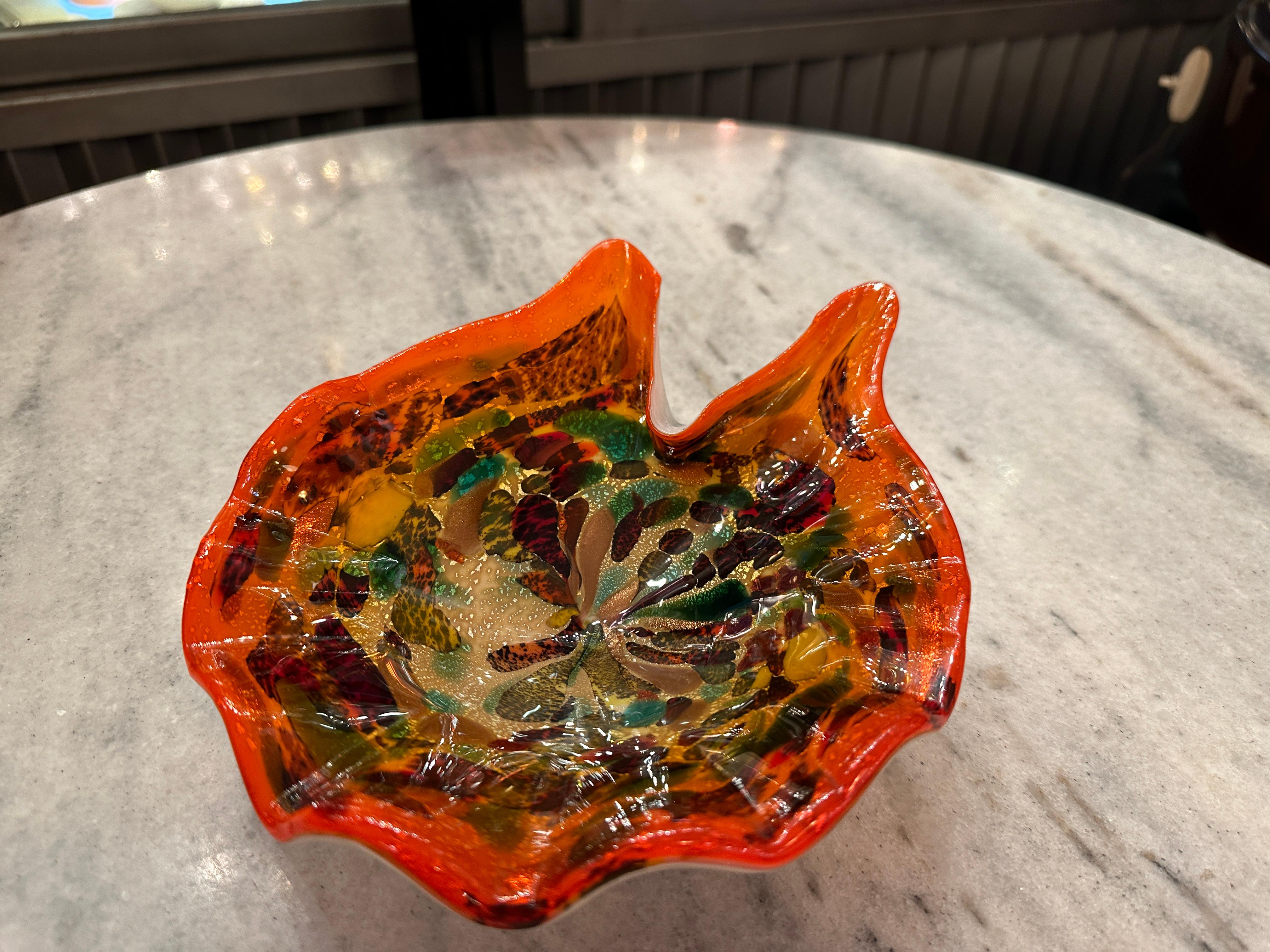 Mid-20th Century Murano, 1935, Italian, Attributed to Fratelli Toso Technical Avventurina For Sale