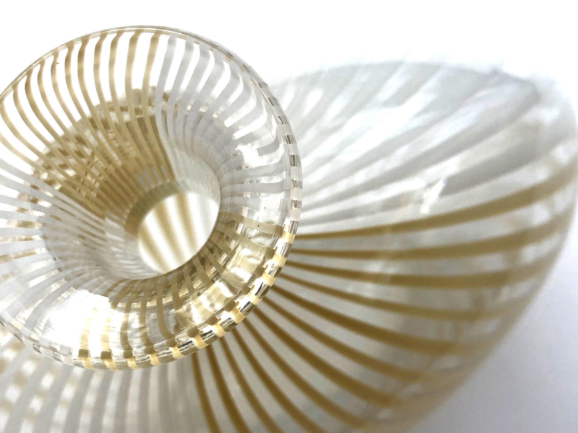 Murano 1950s Filigrana Art Glass Pillow Vase by Dino Martens for Aureliano Toso 1