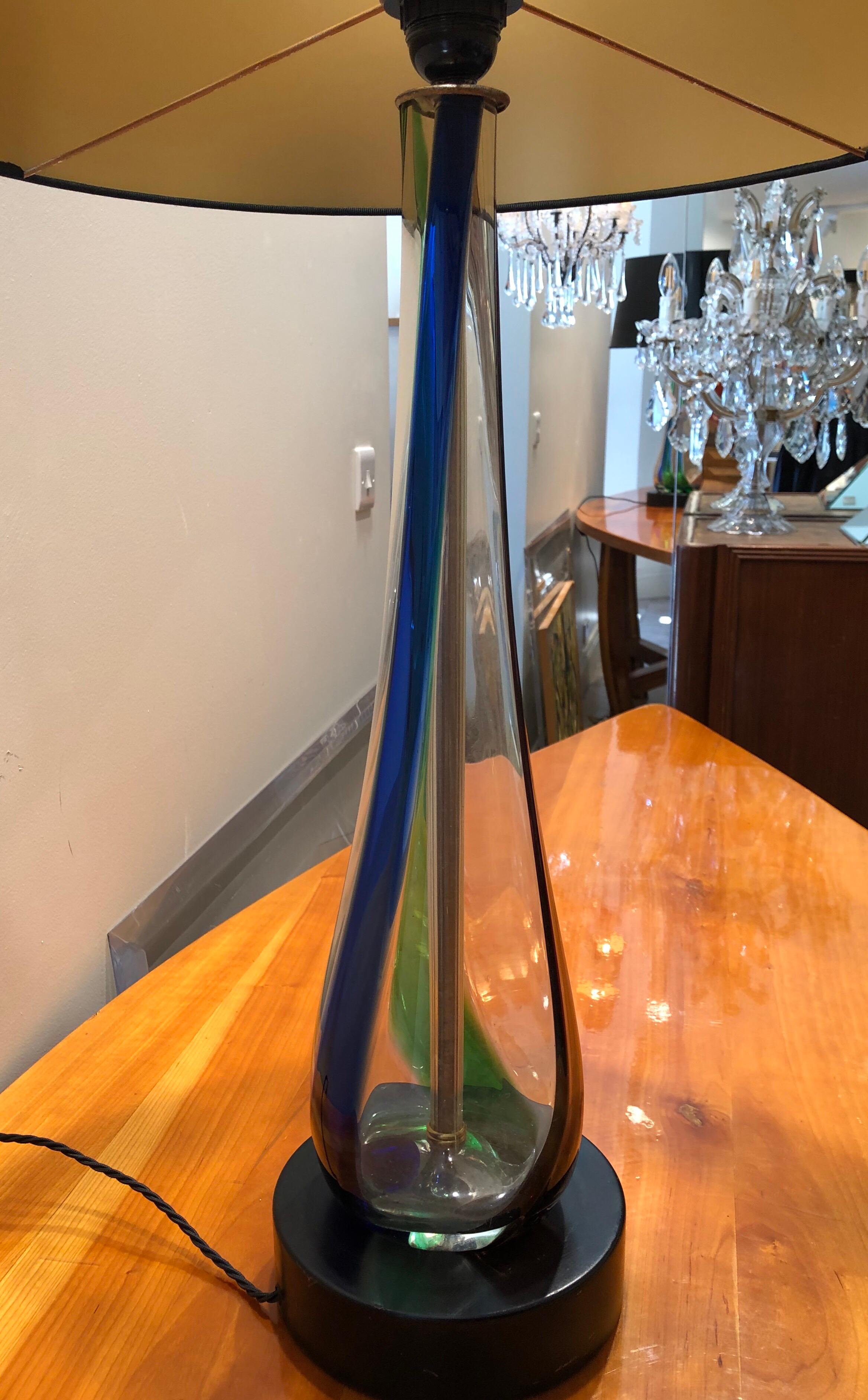 Mid-Century Modern Murano 1960s Italian Multicolored Hand Blown Glass Table Lamp