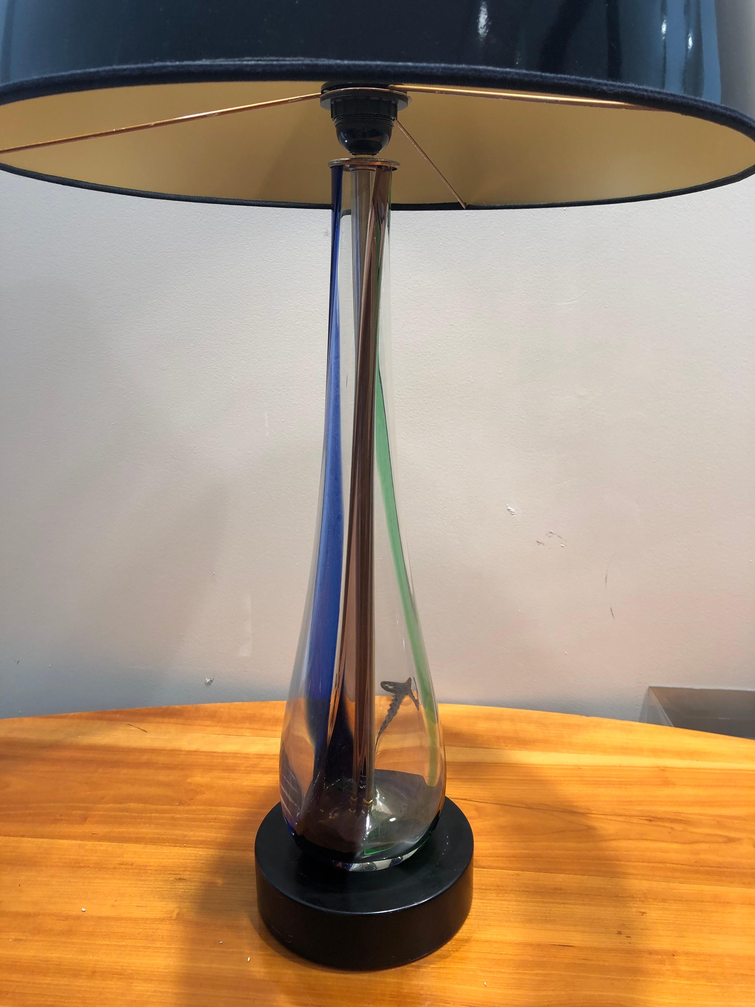 Hand-Crafted Murano 1960s Italian Multicolored Hand Blown Glass Table Lamp