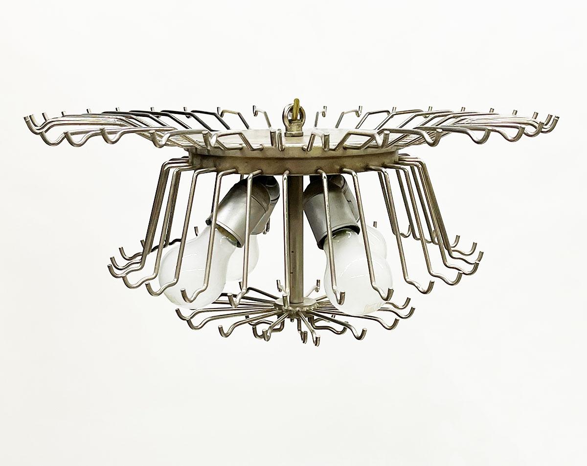 20th Century Murano 4-Tier Chandelier with Ridged Glass Blades, 1960s