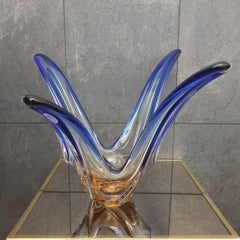 Murano Abstract Blue Glass Table Sculpture by Murano, 1970s