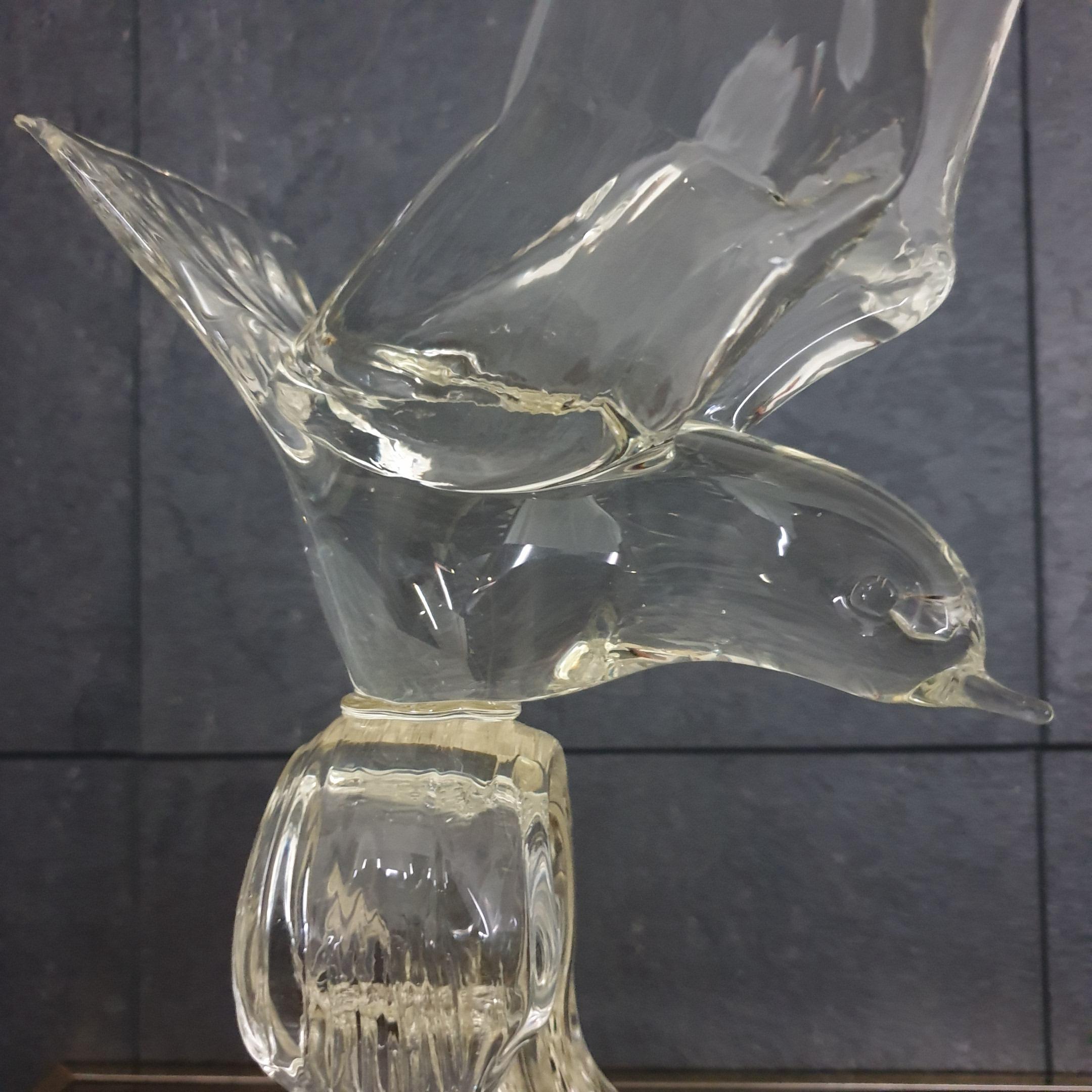 20th Century Murano Abstract Glass Bird Seagull Table Sculpture by Murano, 1970s For Sale