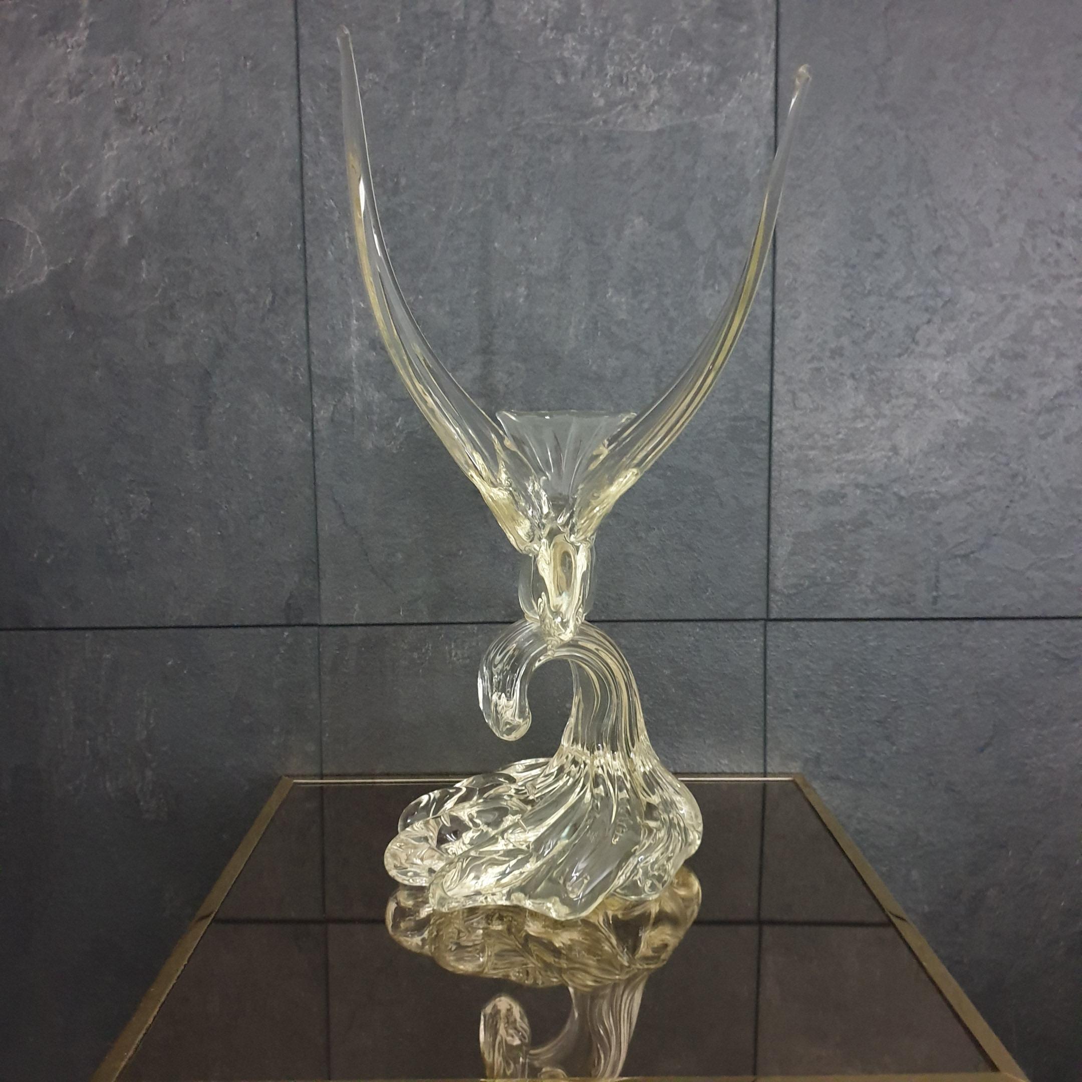 Murano Glass Murano Abstract Glass Bird Seagull Table Sculpture by Murano, 1970s For Sale