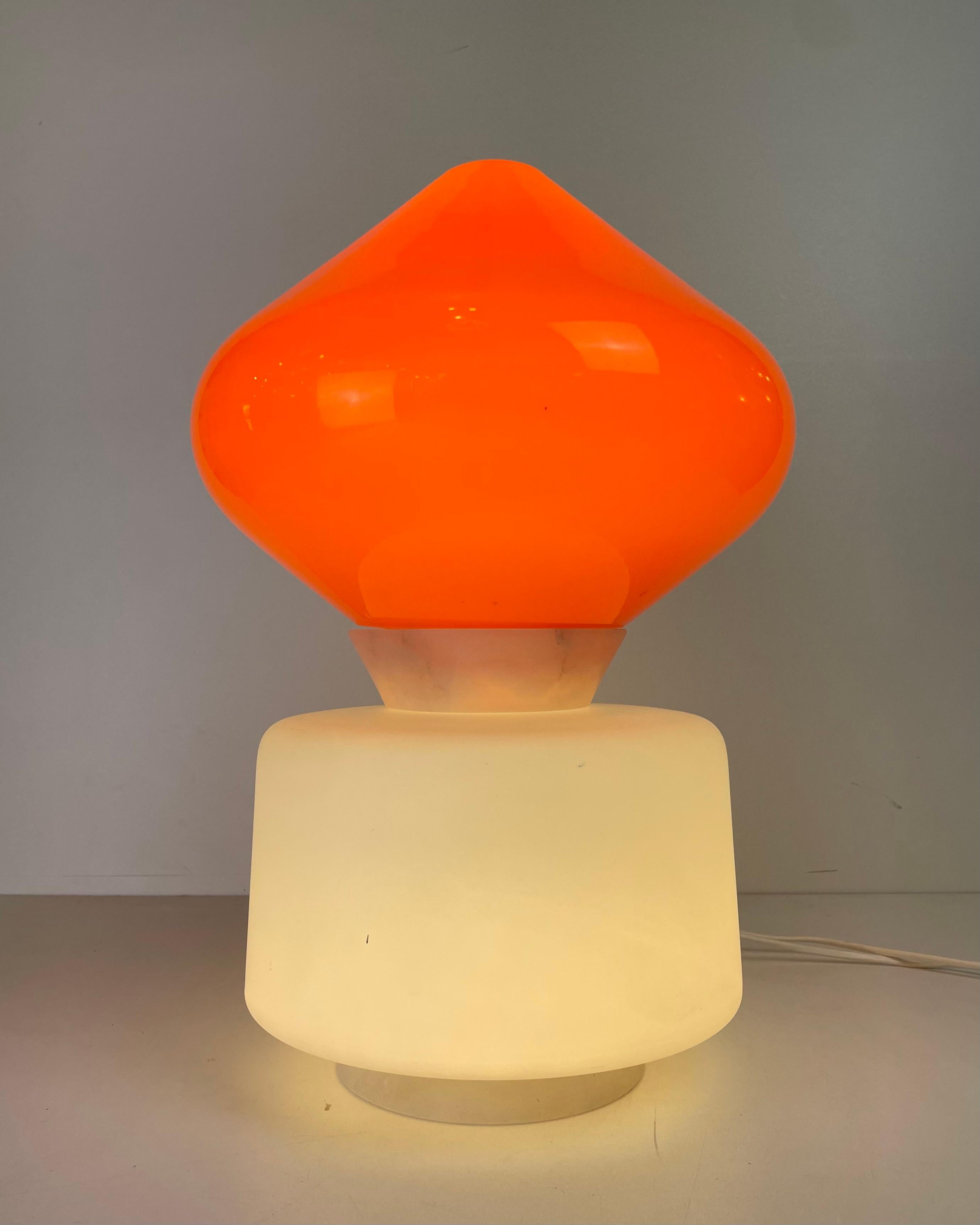 Murano & Alabaster Tischlampe im Stil von C. Nason, 1960er Jahre (Italienisch)