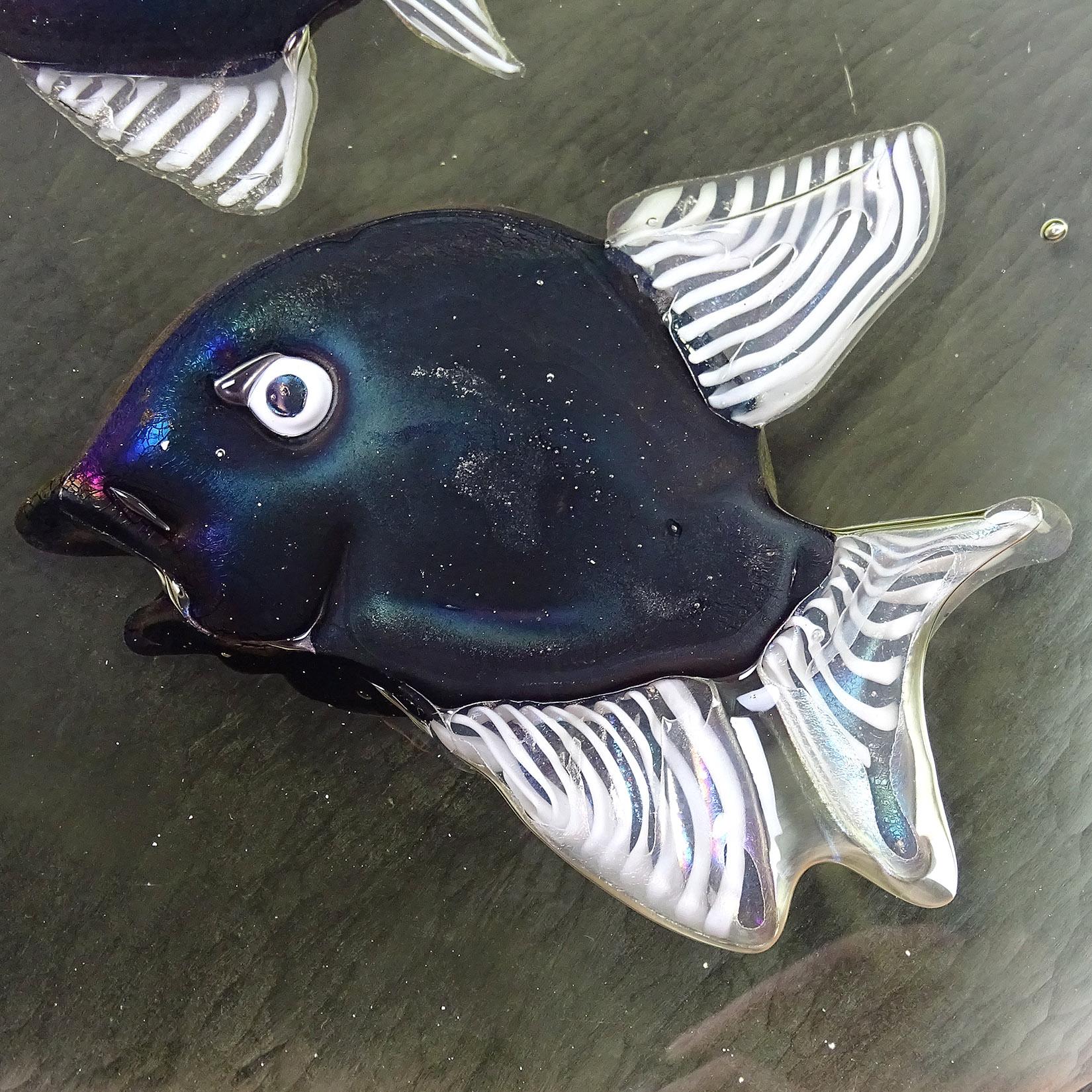 Murano Alfredo Barbini signiert schillernden Fisch italienische Kunst Glas Display Schüssel (Italienisch) im Angebot