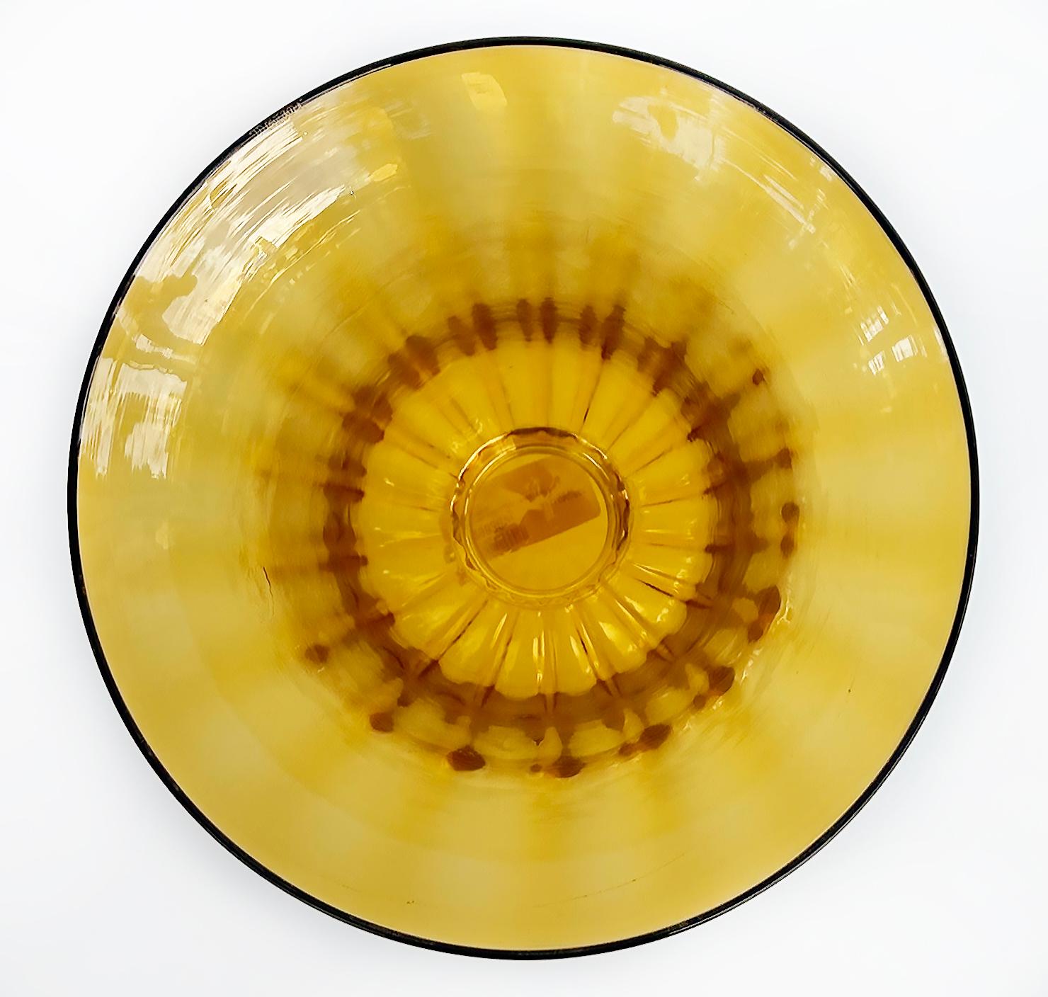 Vaso o portacandele in vetro trasparente e ambra di Murano acquistato da Luxury Living In condizioni buone in vendita a Miami, FL