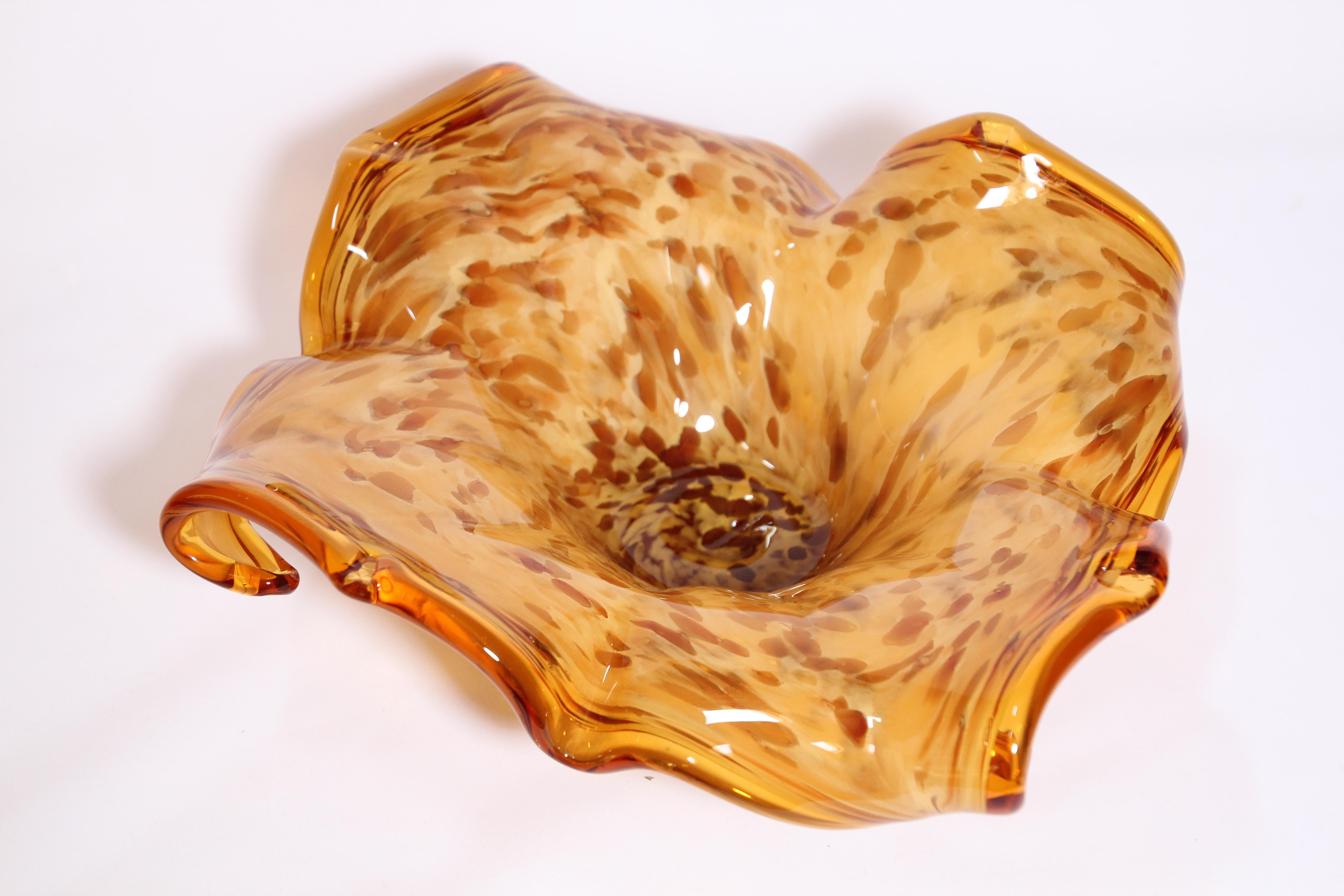 murano amber glass bowl