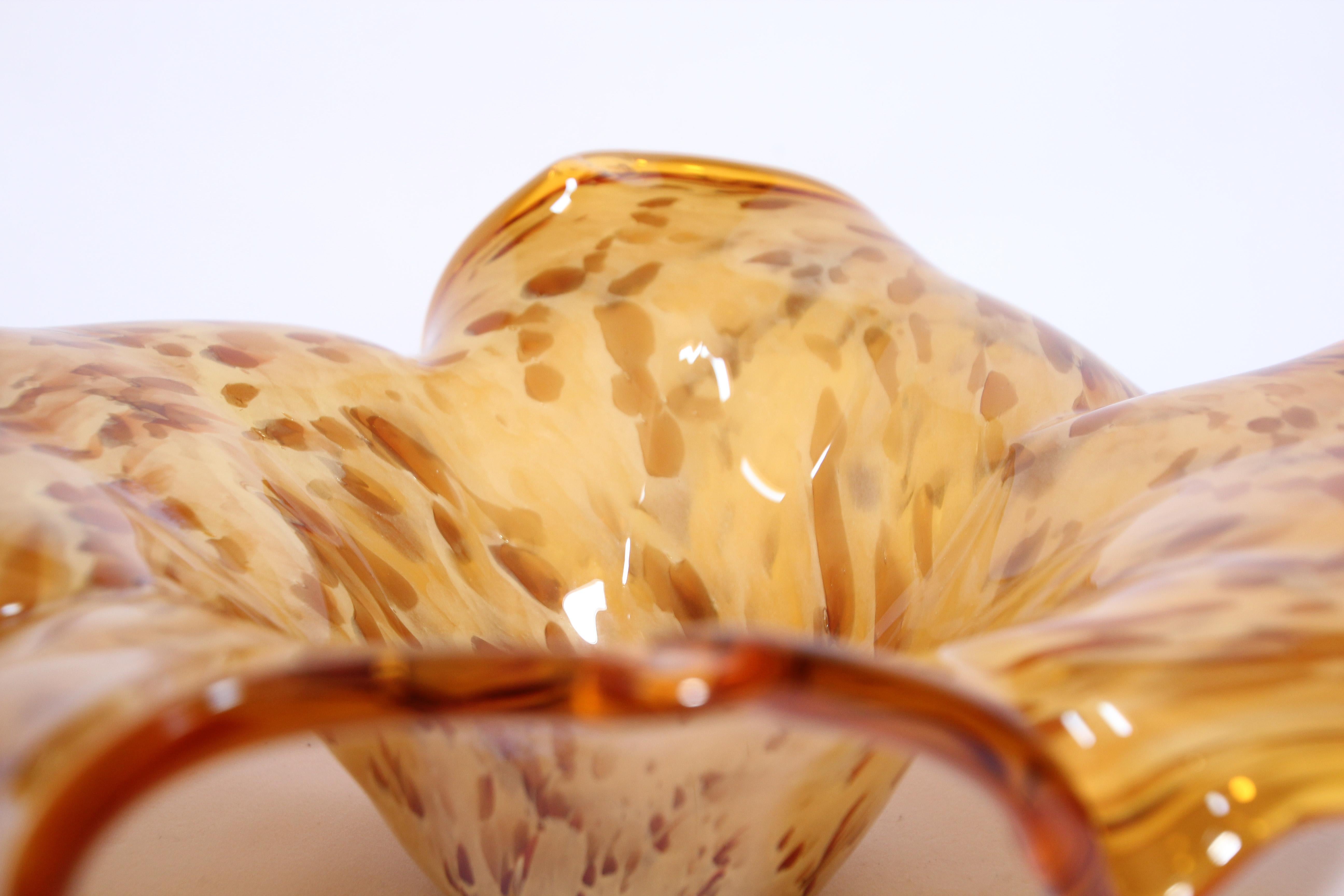 amber murano glass bowl