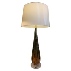 Lampe de Murano en verre ambré et vert