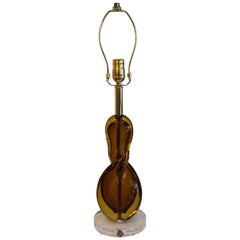 Murano Amber and Yellow Glass Lamp