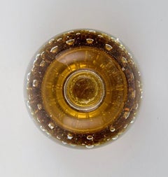 Murano, Amber Colored Candleholder in Mouth Blown Art Glass, 1960s