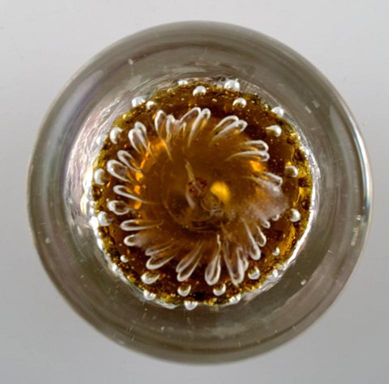 Italian Murano, Amber Colored Candleholder in Mouth Blown Art Glass, 1960s