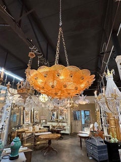 Murano Amber Disc Flush Mount