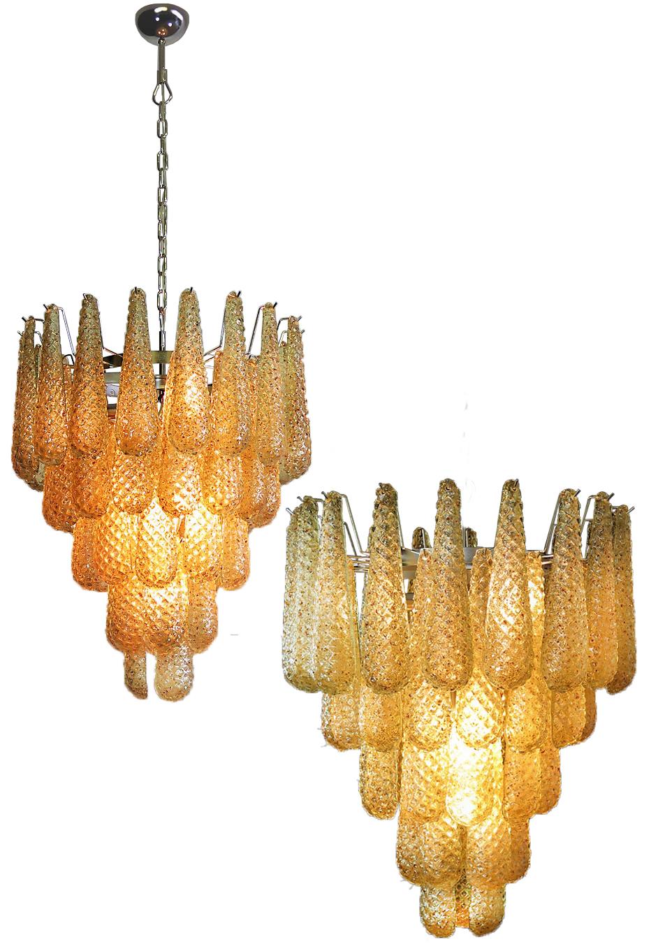 Murano Amber Drops Chandelier For Sale 12