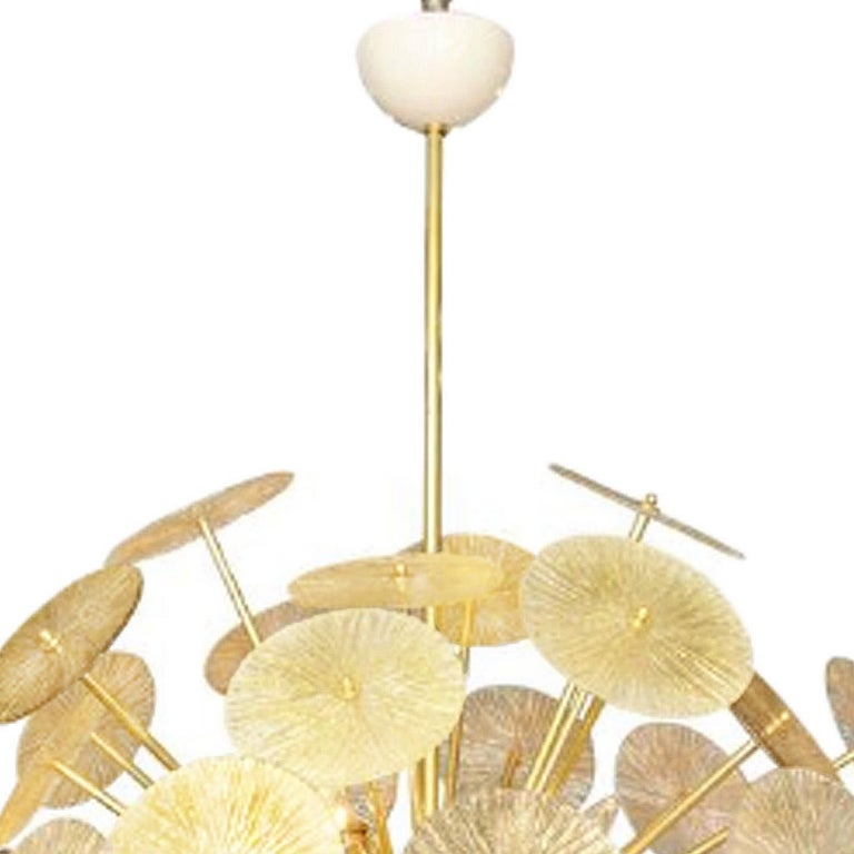 Hand-blown Murano glass Sputnik-style chandelier with amber glass 