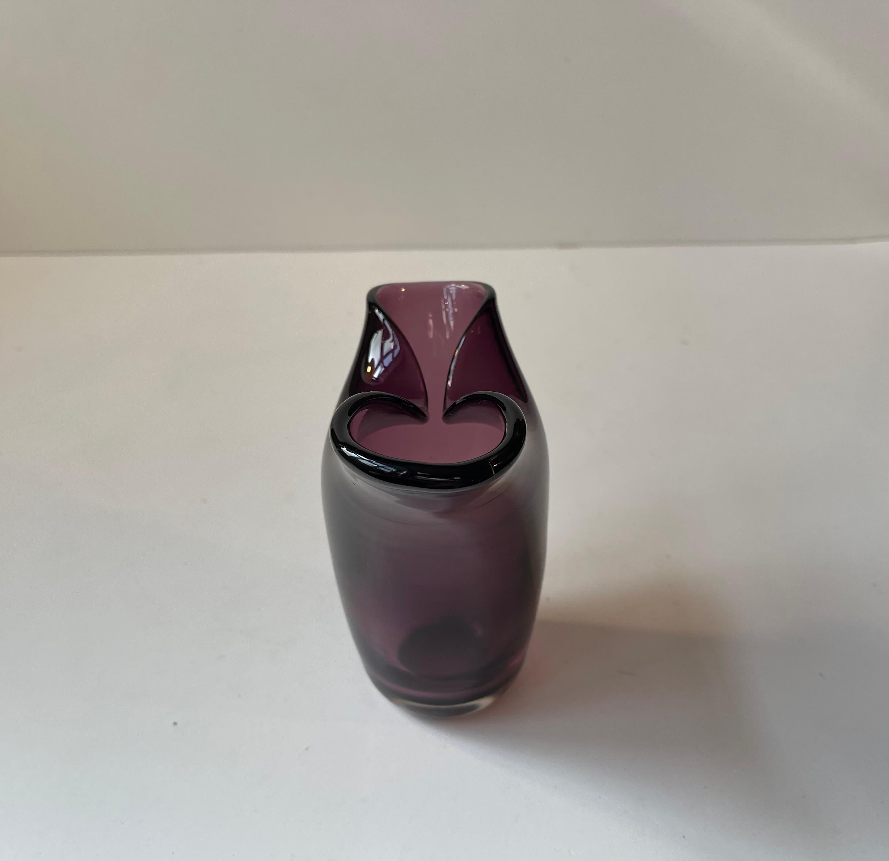 Vaso in vetro ametista di Murano nello stile di Fulvio Bianconi per Venini In condizioni buone in vendita a Esbjerg, DK