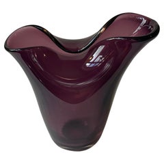 Murano Amethyst Glass Vase in the style of Fulvio Bianconi for Venini