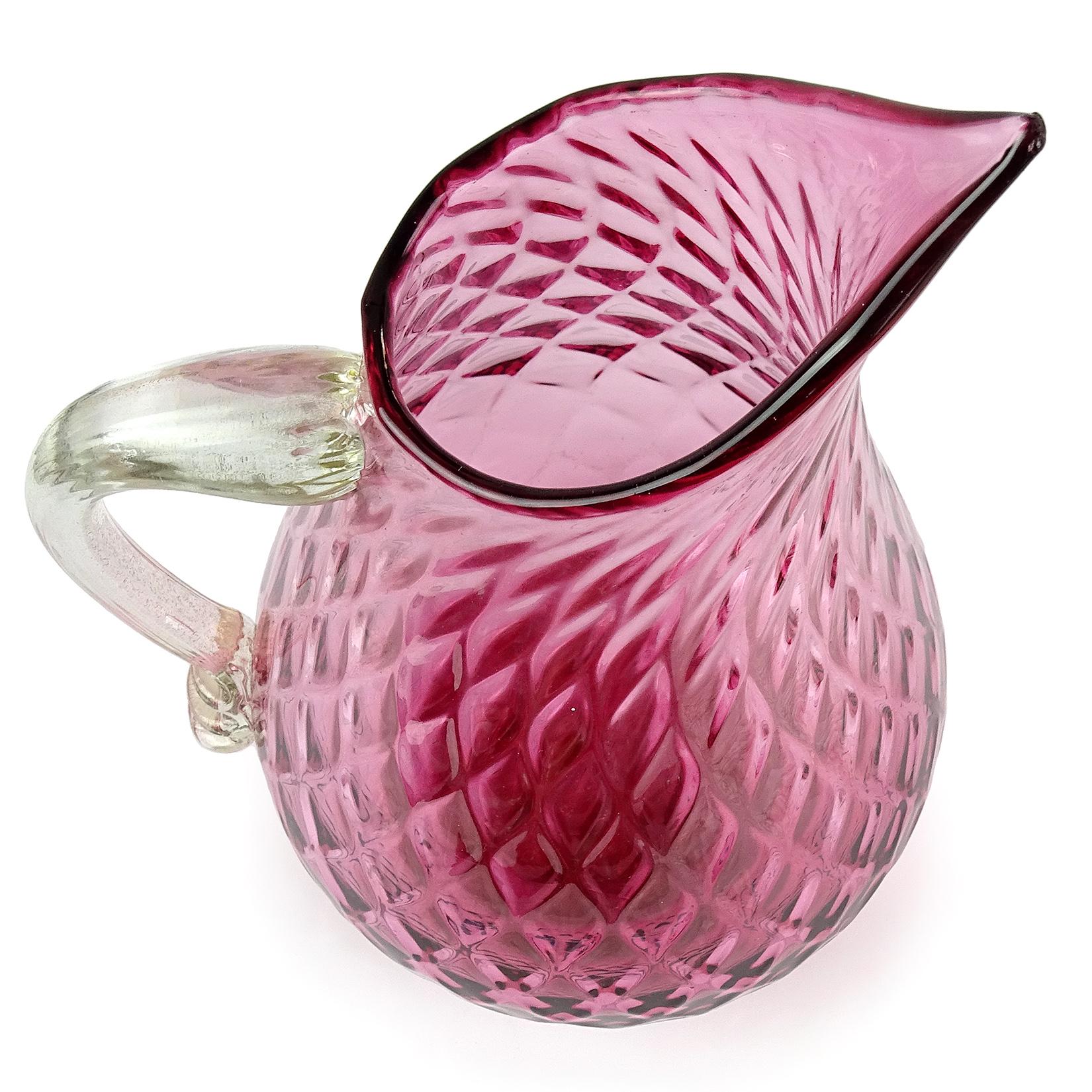 pink glass pitcher