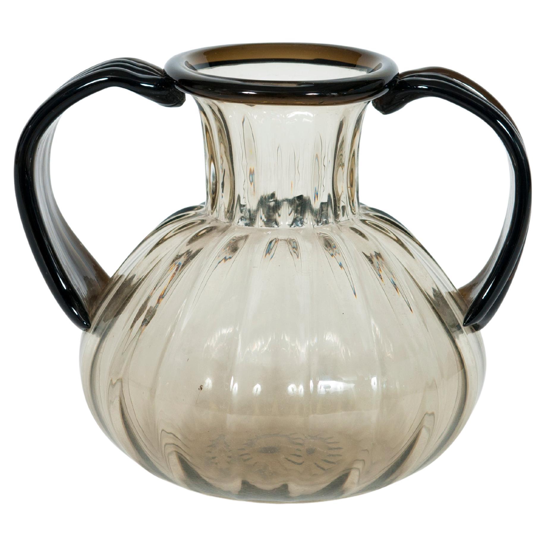 Murano Amphora Vase by Giovanni Dalla Fina, Circa 1970s en venta