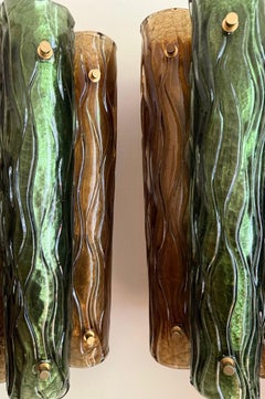 Murano and brass wall sconces