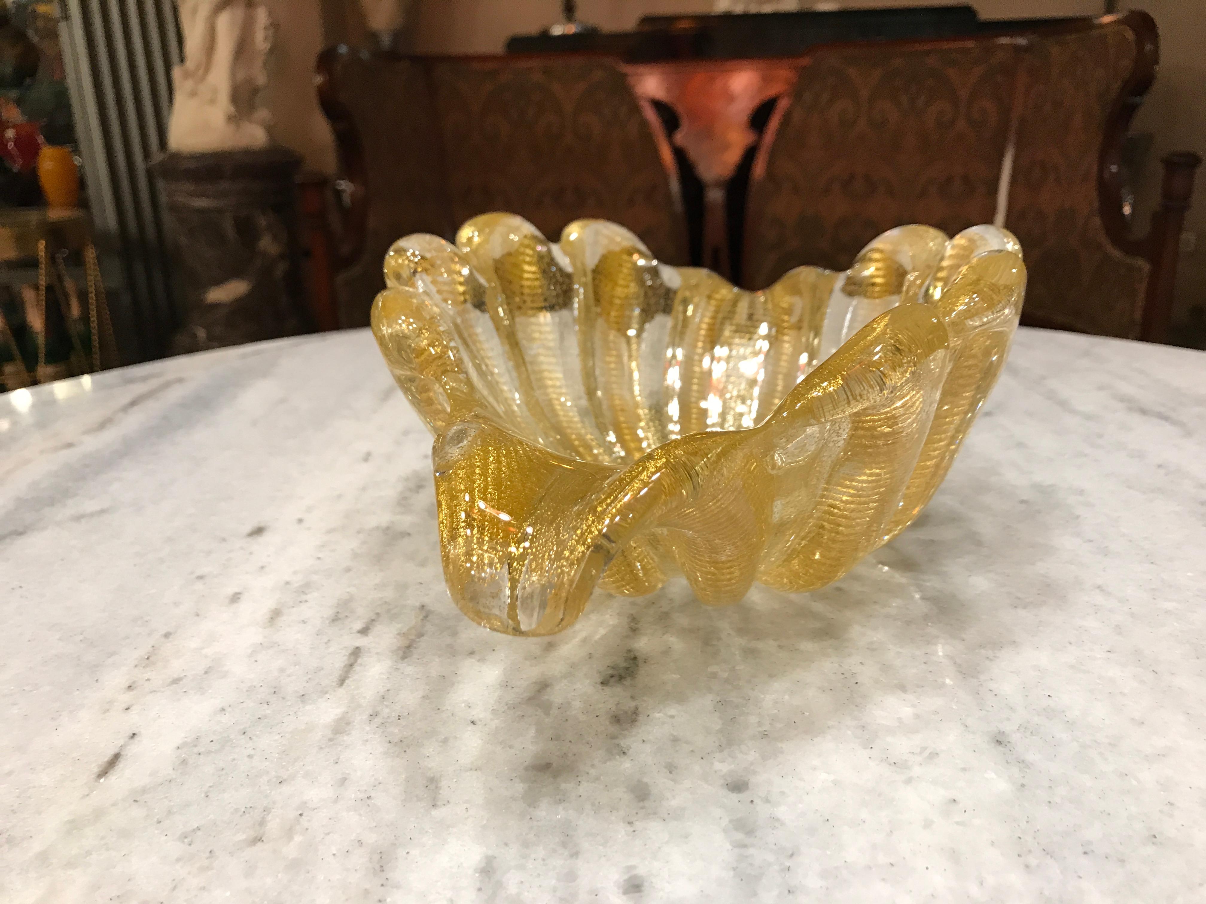 Murano and Gold, Italian, Attributed to Barovier & Toso 1950 For Sale 5