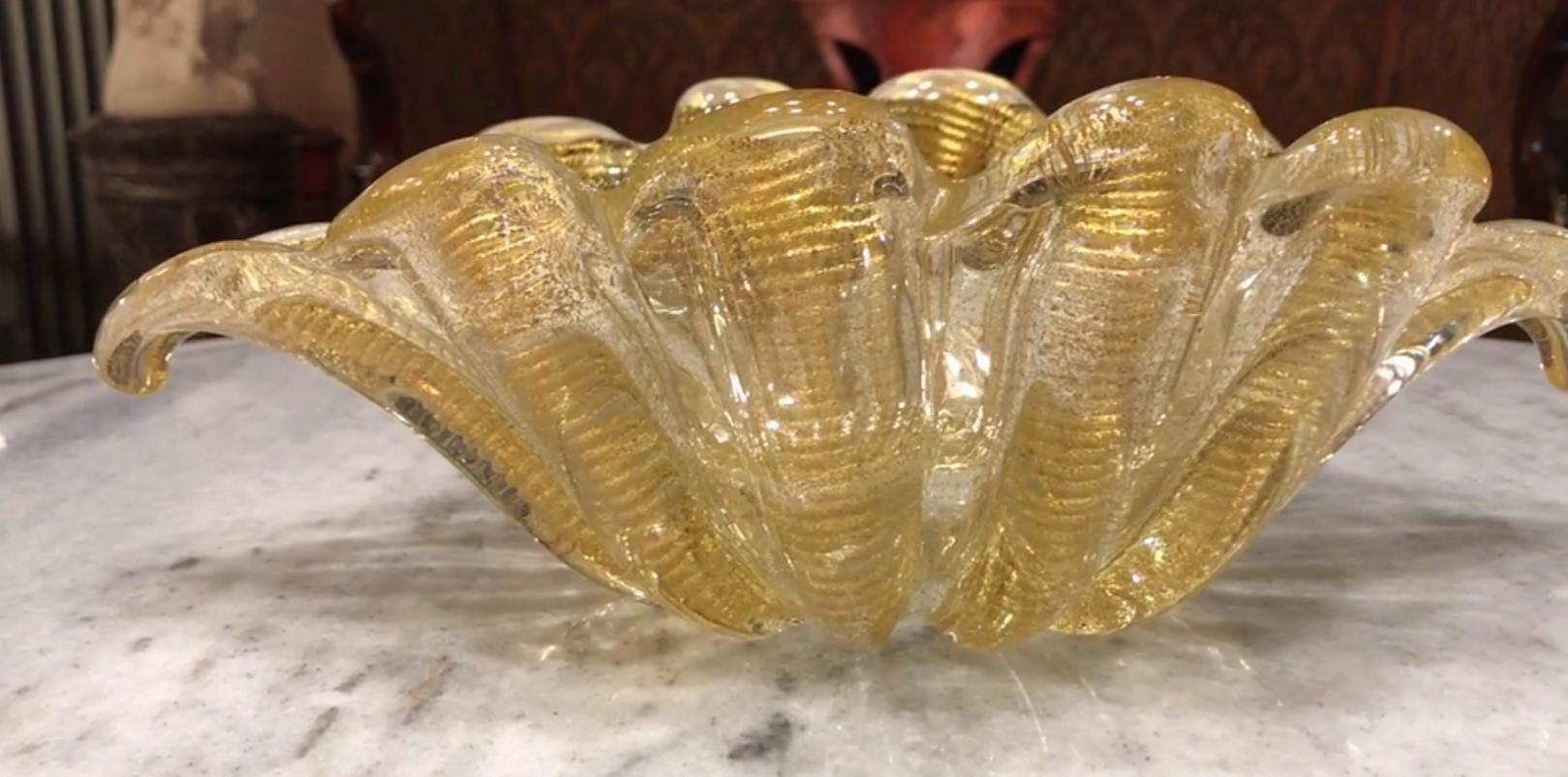 Murano and Gold, Italian, Attributed to Barovier & Toso 1950 For Sale 8