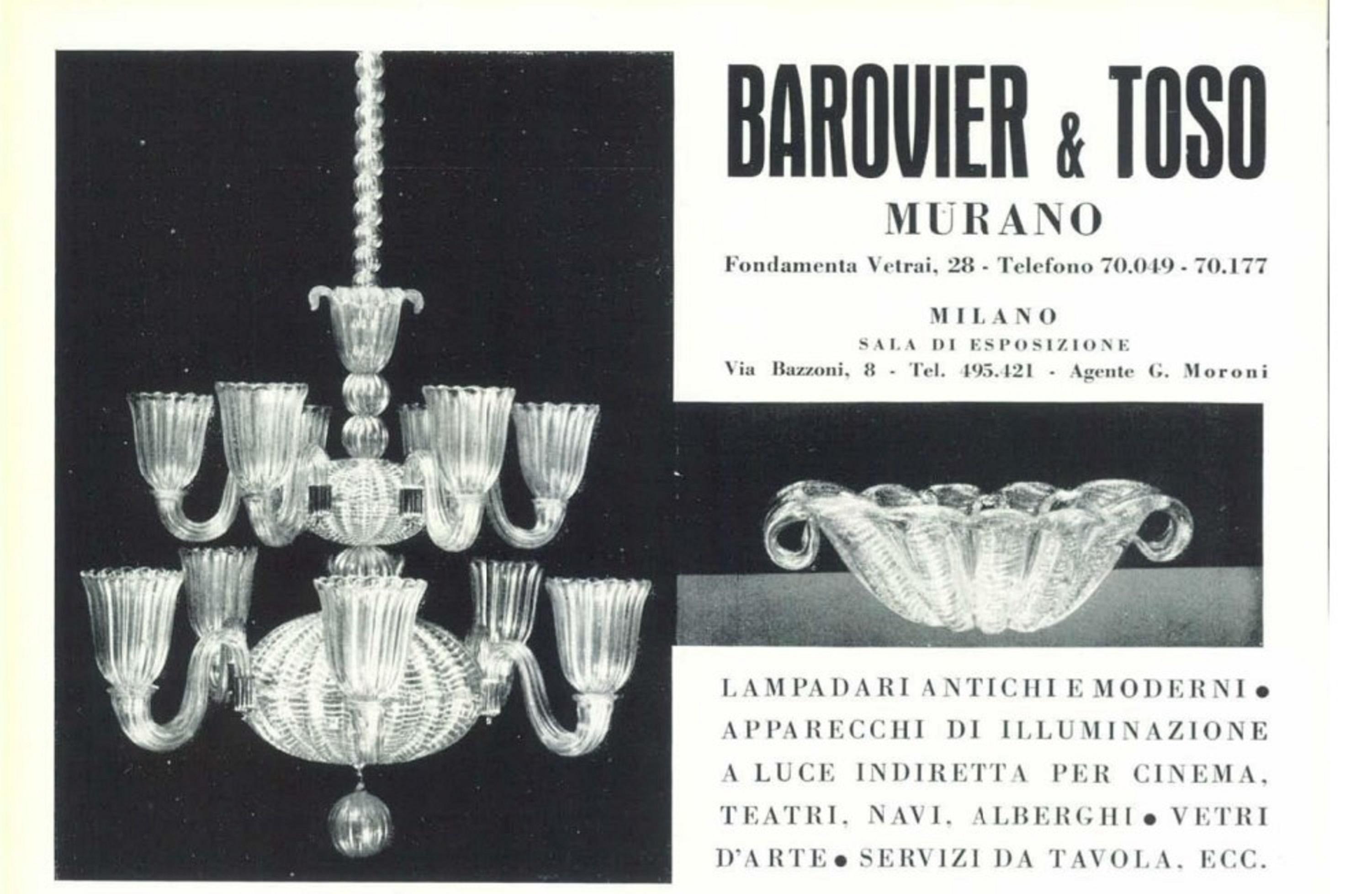 Milieu du XXe siècle Murano et or, Italie, attribué à Barovier & Toso 1950 en vente