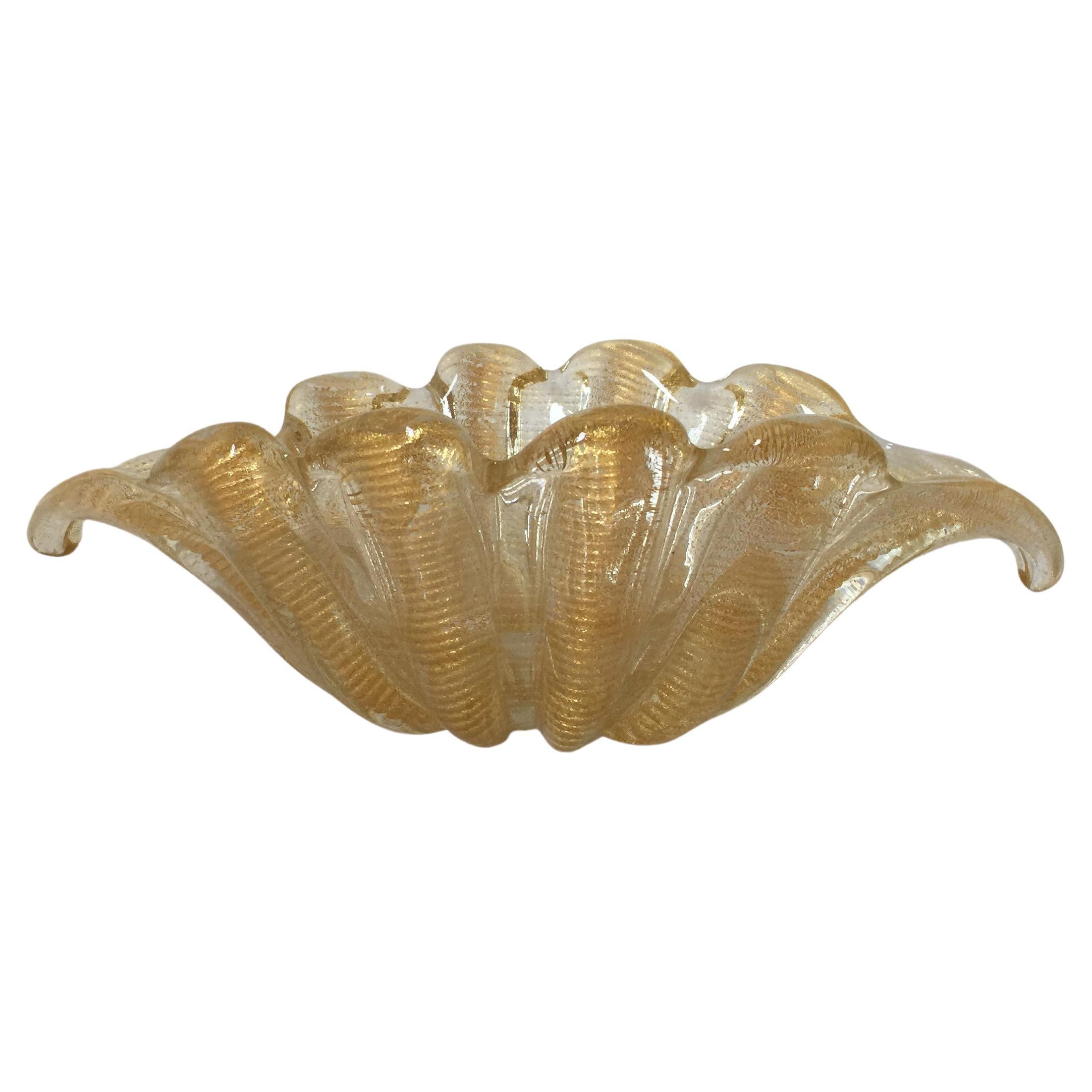 Murano and Gold, Italian, Attributed to Barovier & Toso 1950 For Sale